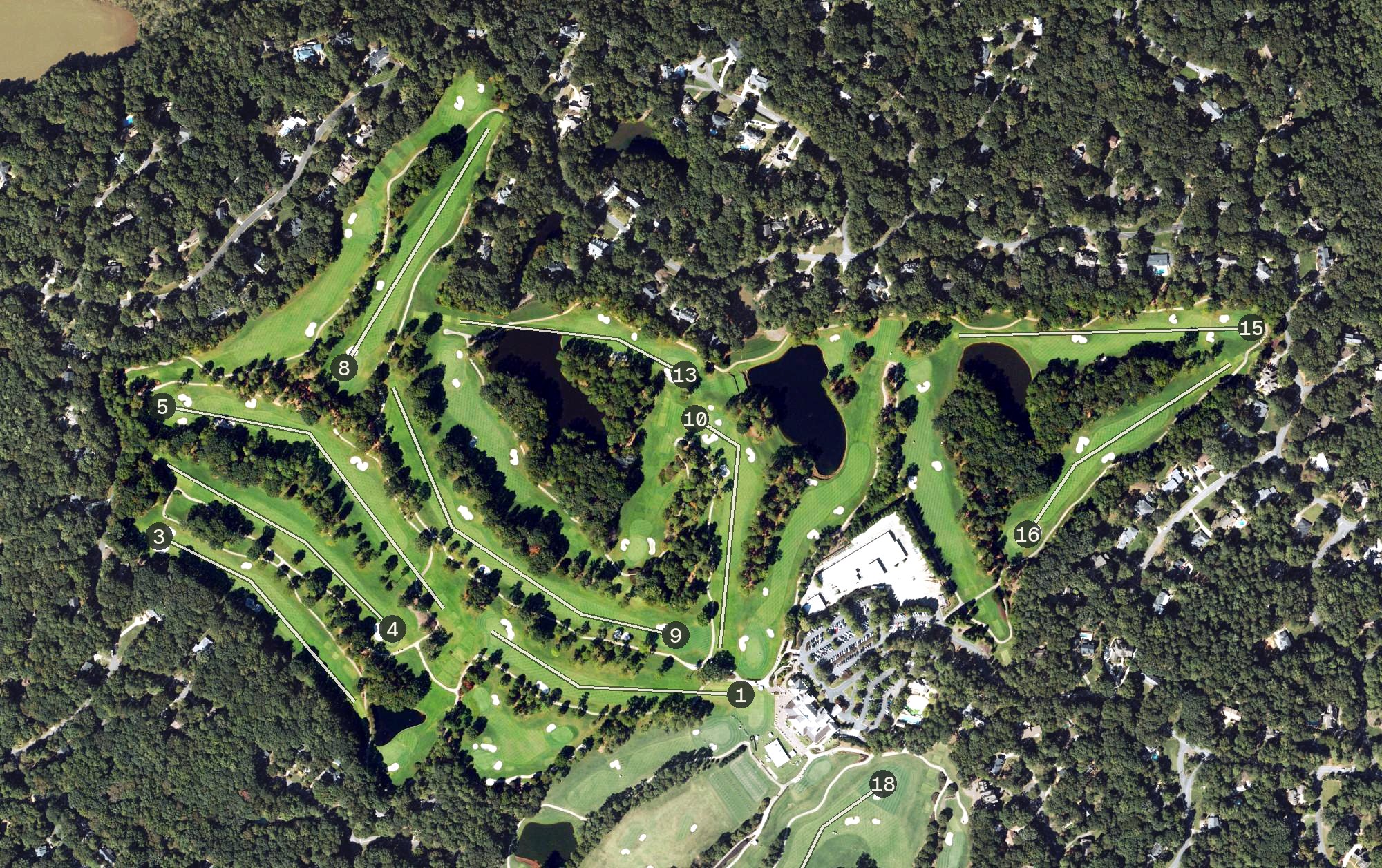 Aerial view of Cherokee Town and Country Club (North), GA
