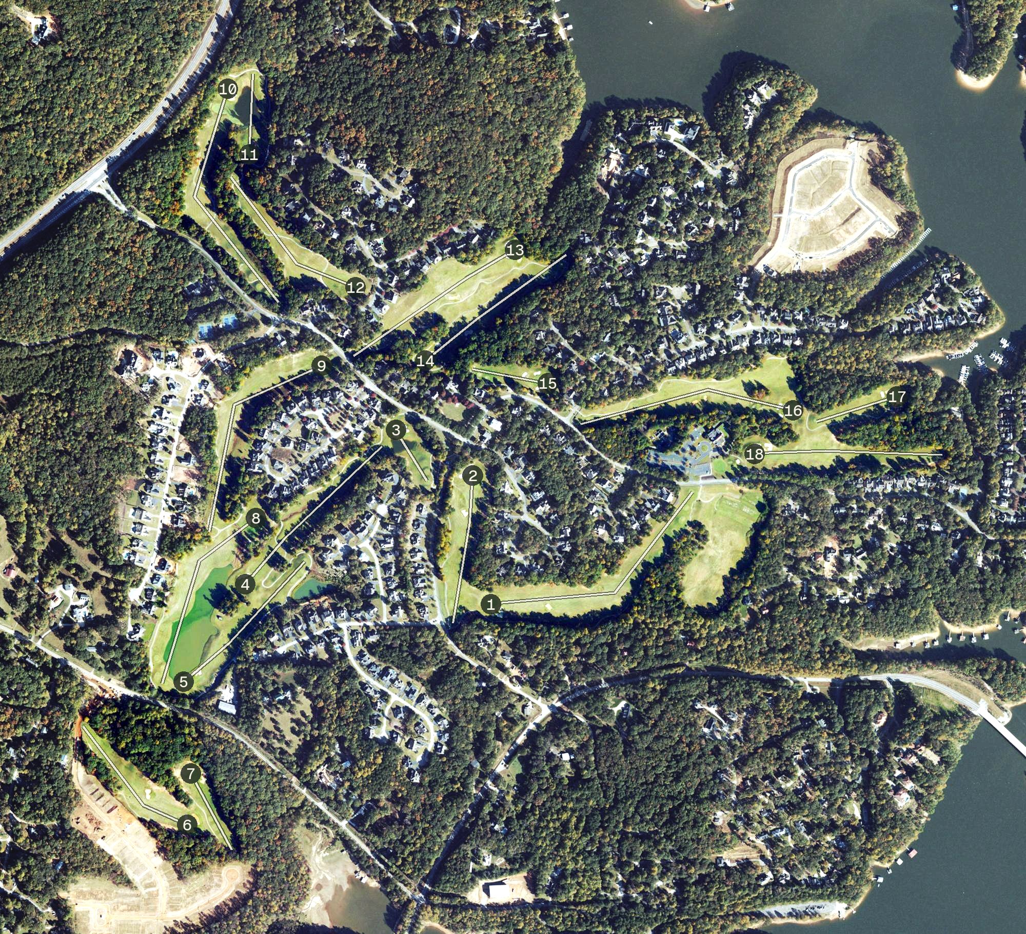 Aerial view of Chestatee Golf Course, GA