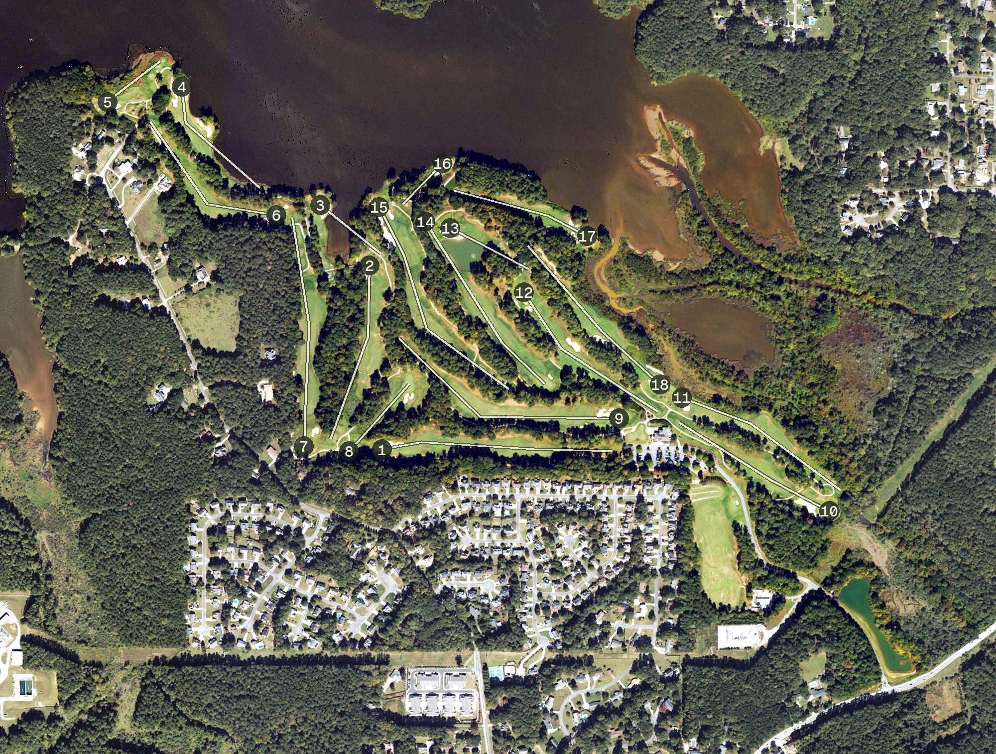 Aerial view of Cobblestone Golf Course, GA