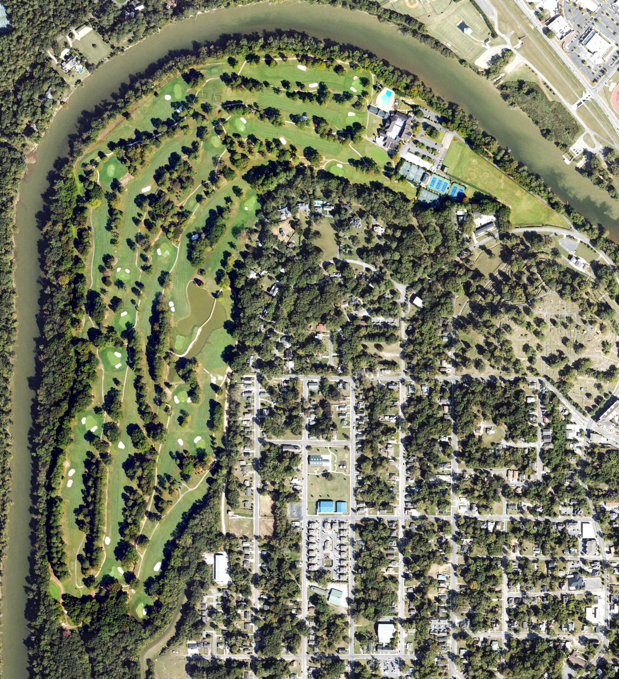 Aerial view of Coosa Country Club, GA