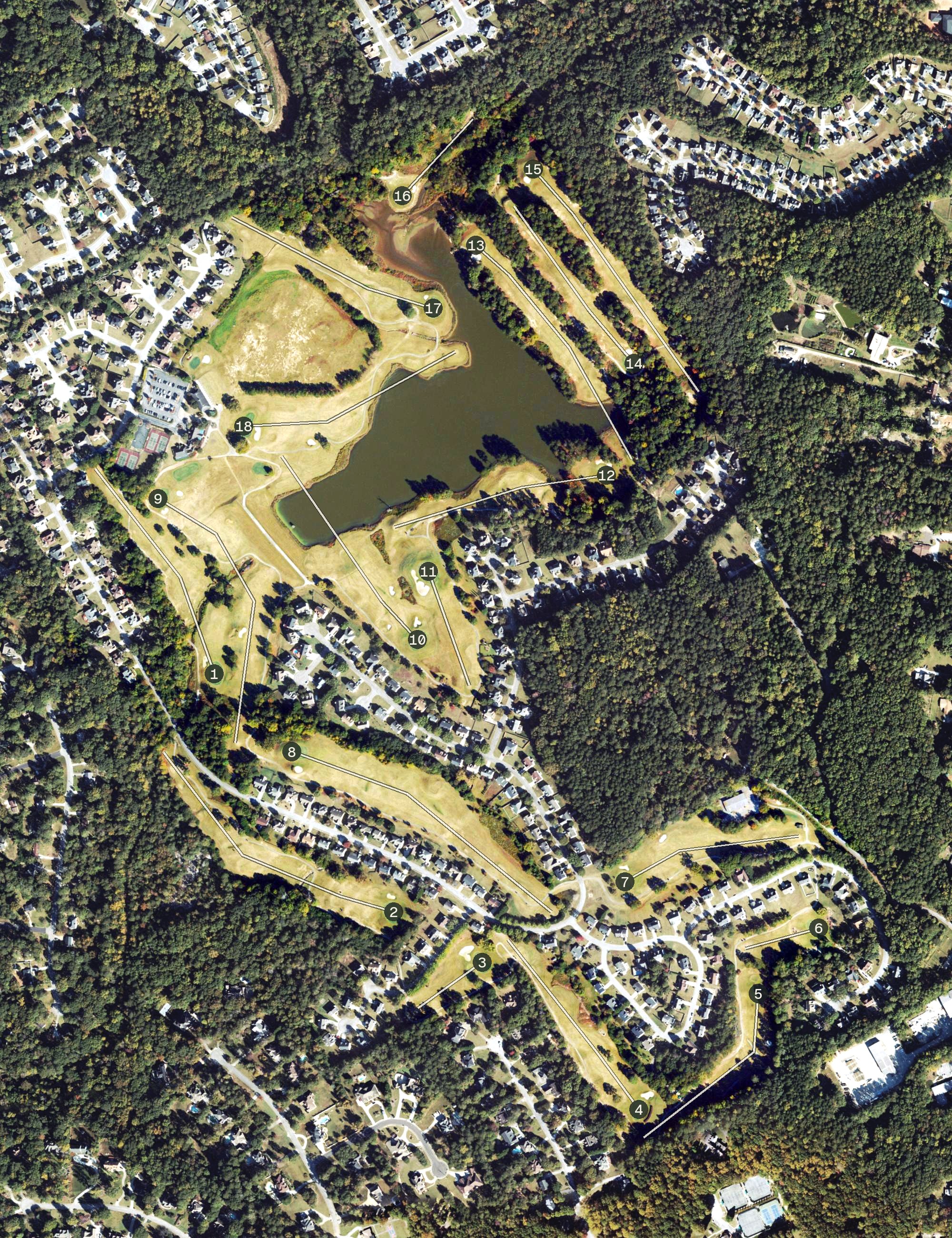 Aerial view of Country Club of Gwinnett, GA
