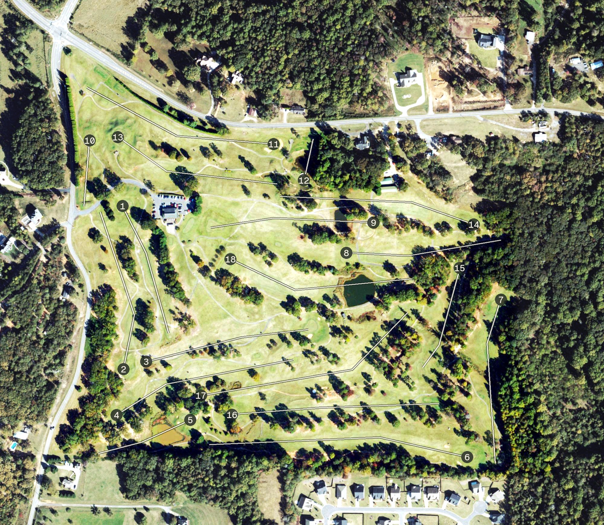 Aerial view of Country Land Golf Course, GA