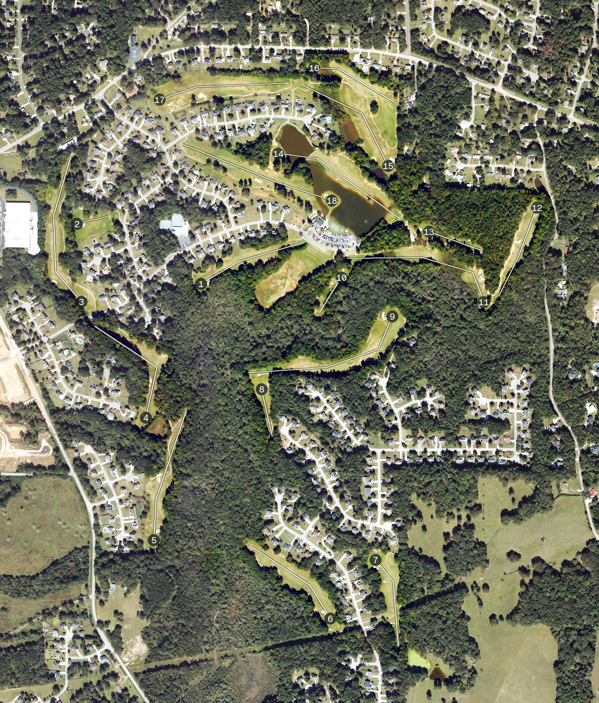 Aerial view of Creekside Golf & Country Club, GA