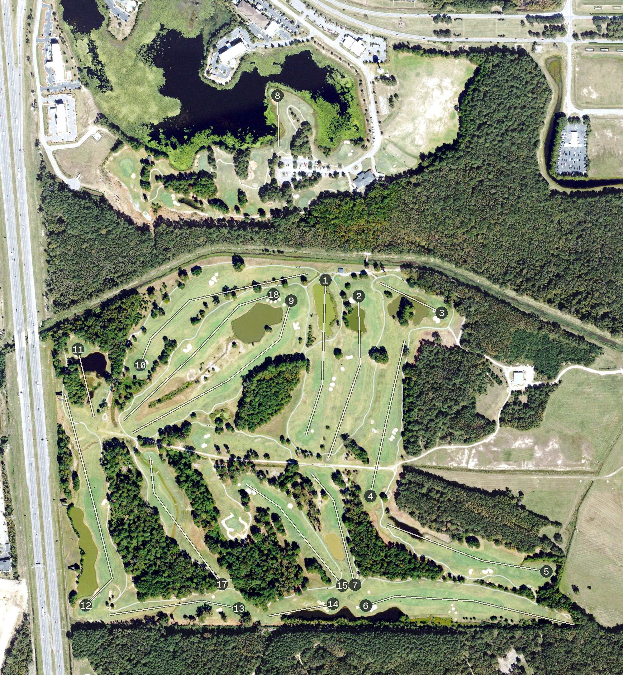 Aerial view of Crosswinds Golf Club, GA