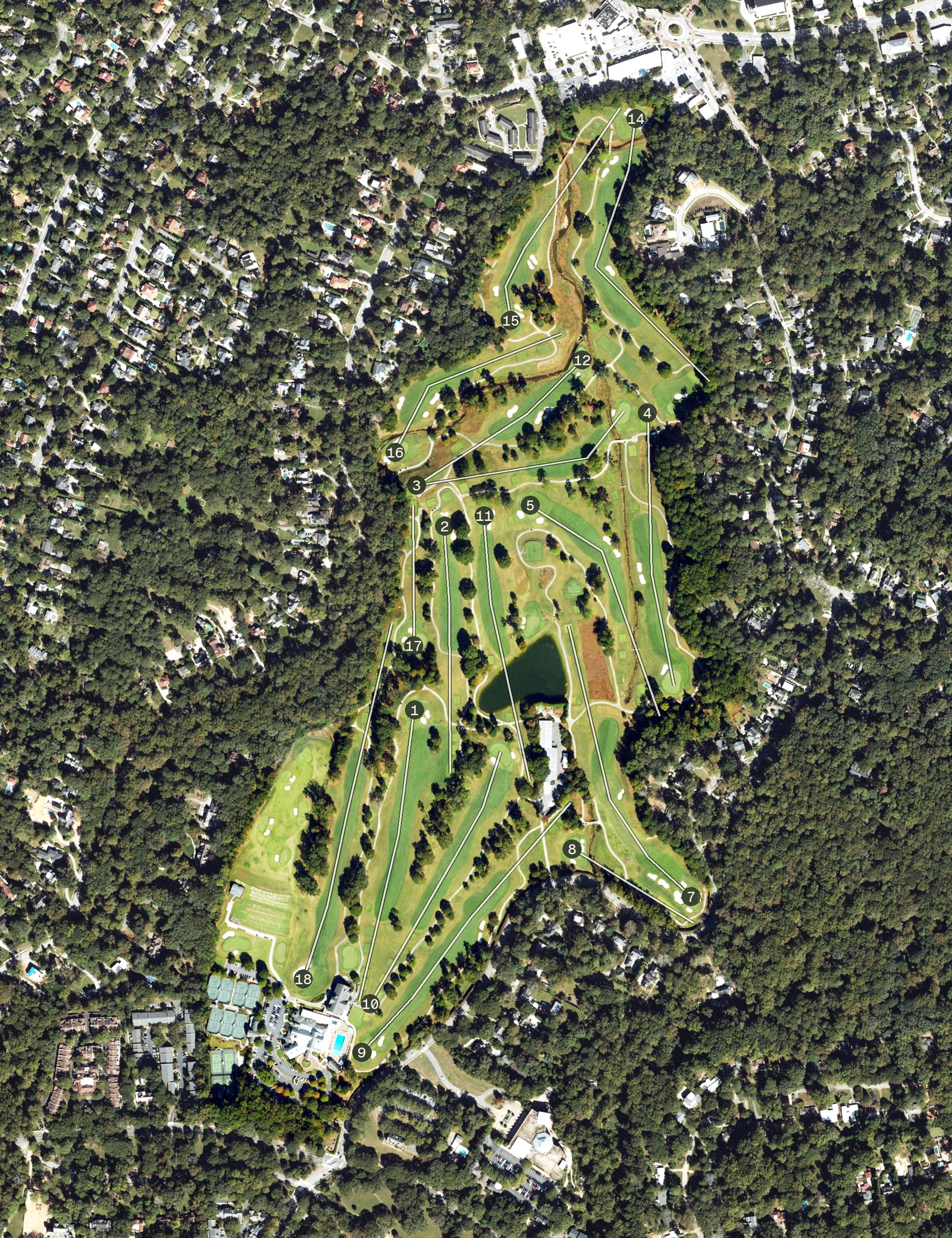 Aerial view of Druid Hills Golf Club, GA