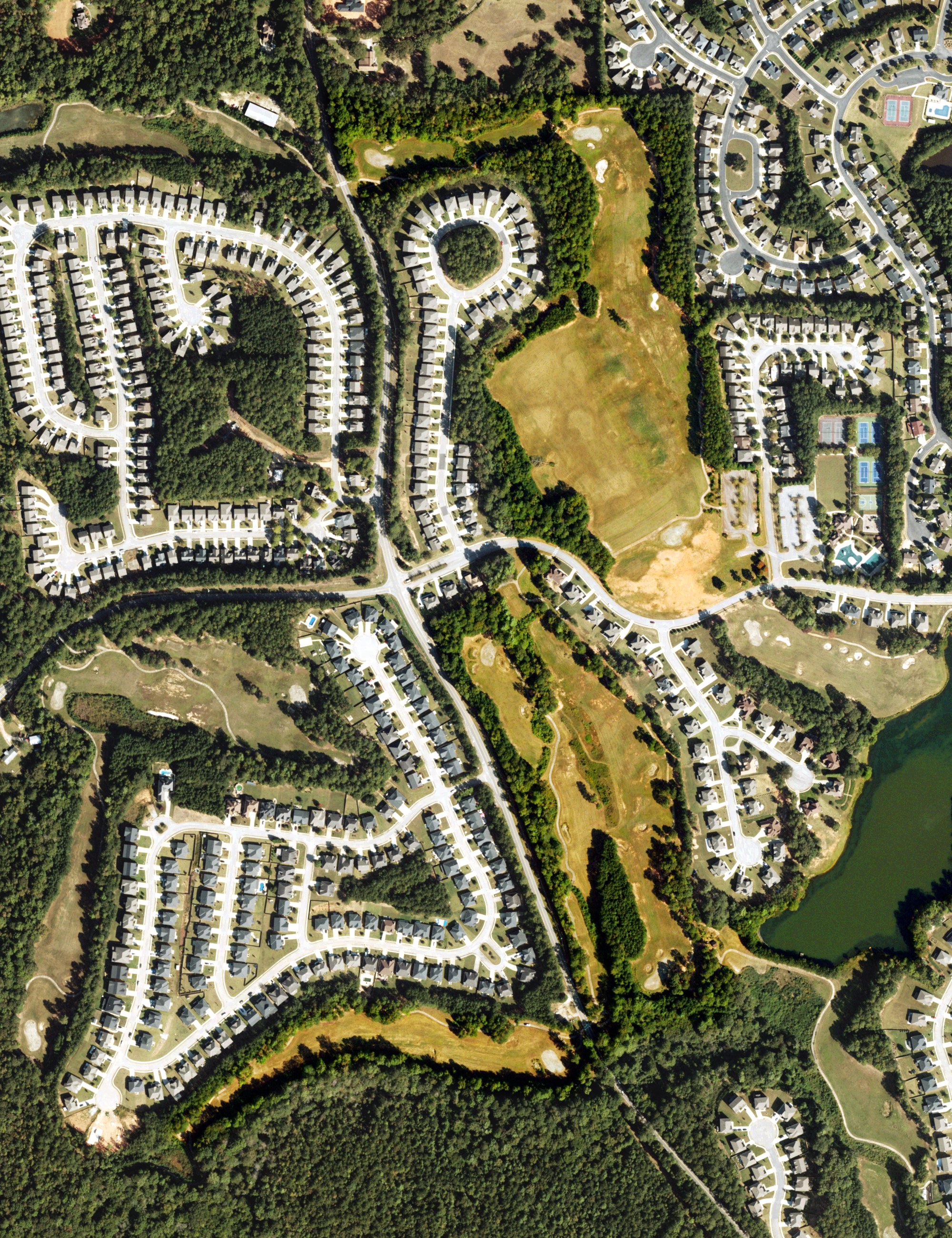 Aerial view of Durham Lakes Country Club, GA