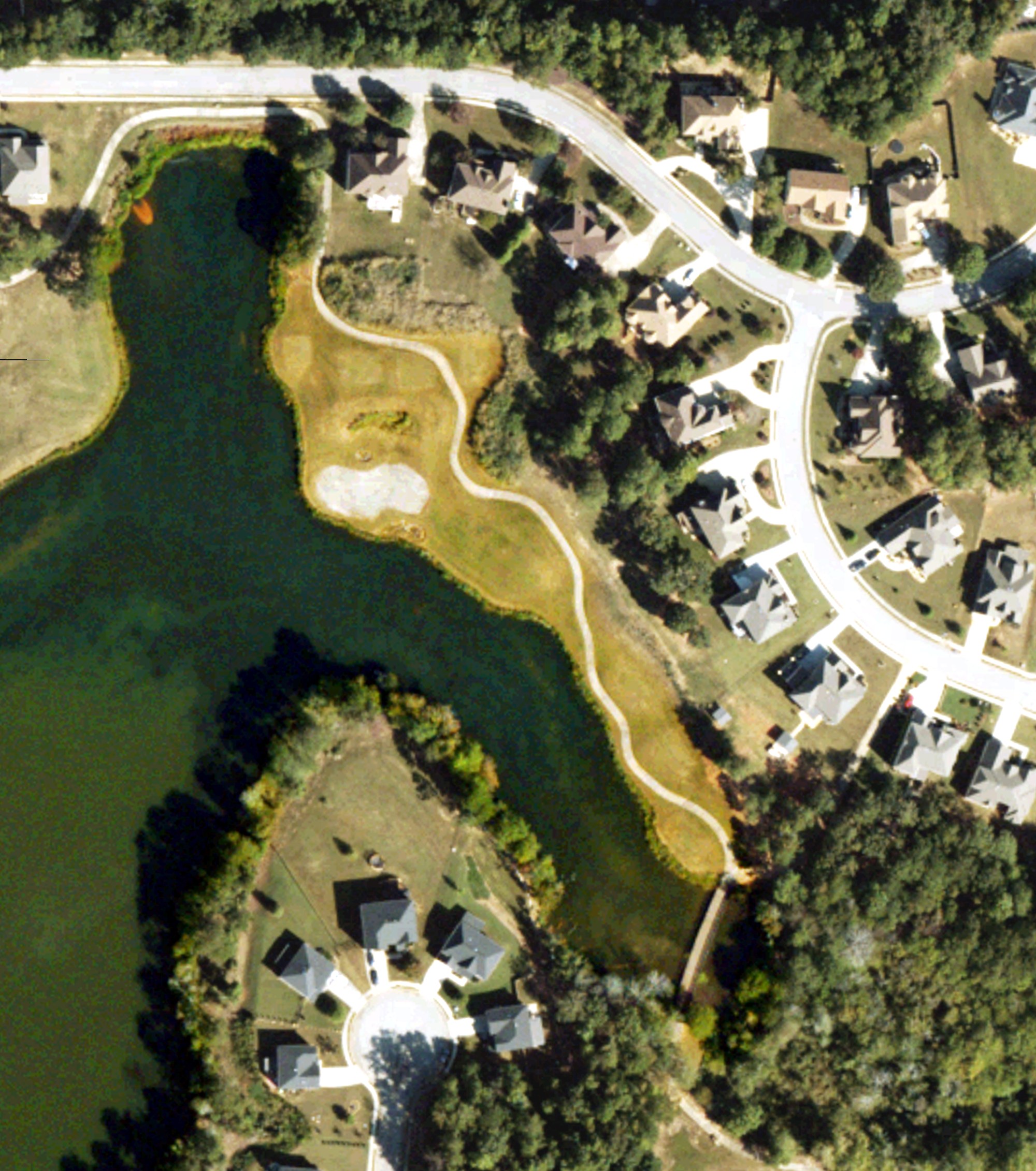 Aerial view of Durham Lakes Country Club, GA