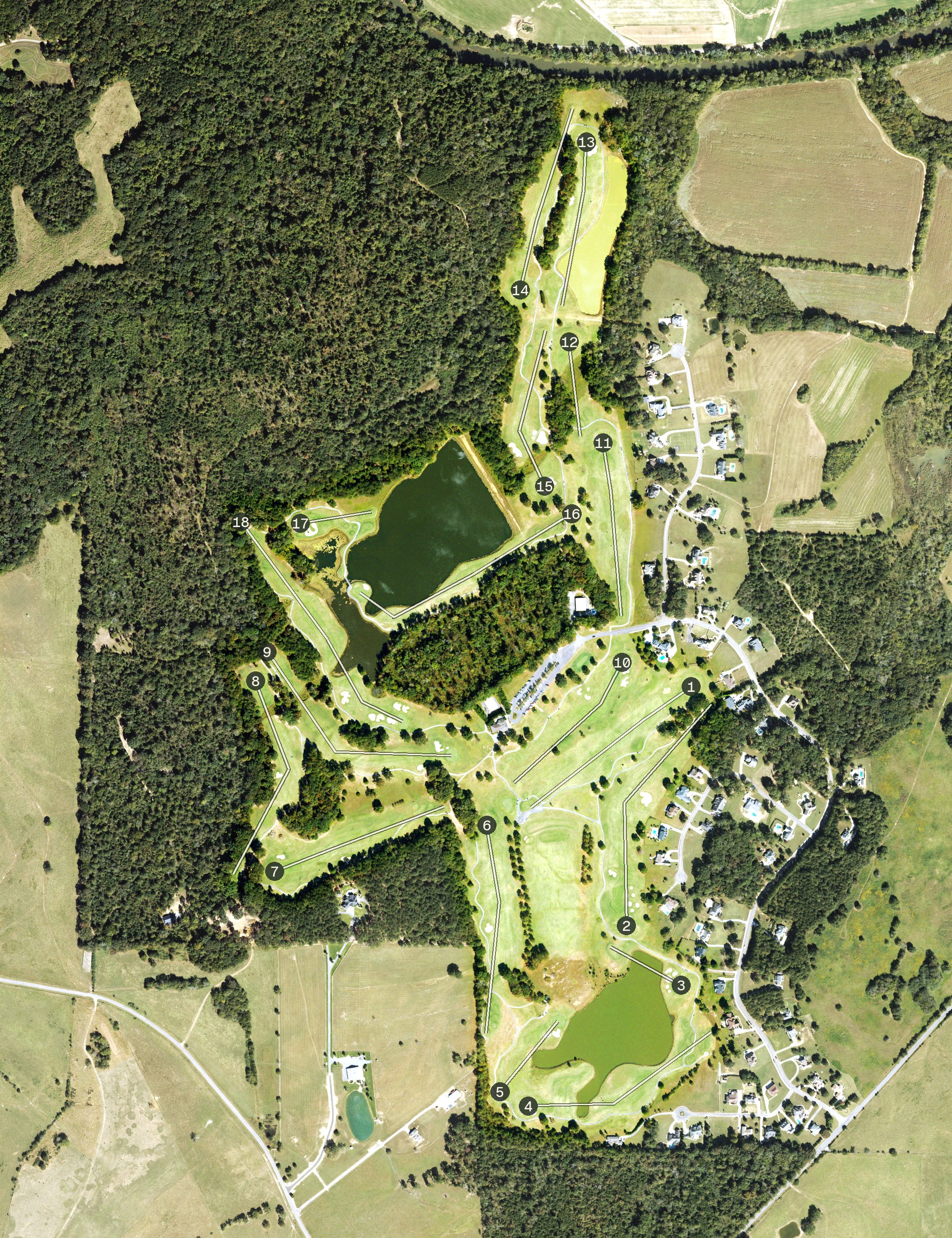 Aerial view of Fields Ferry Golf Club, GA