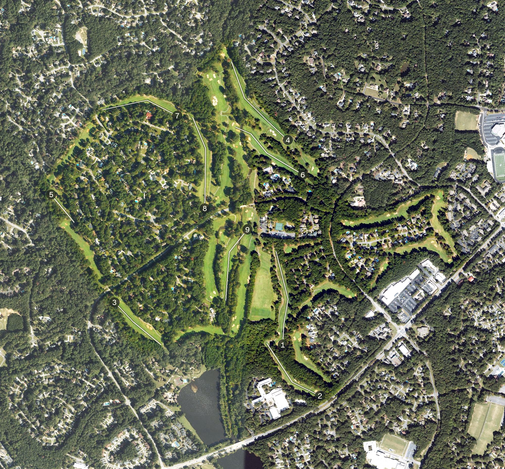 Aerial view of Flat Creek, GA