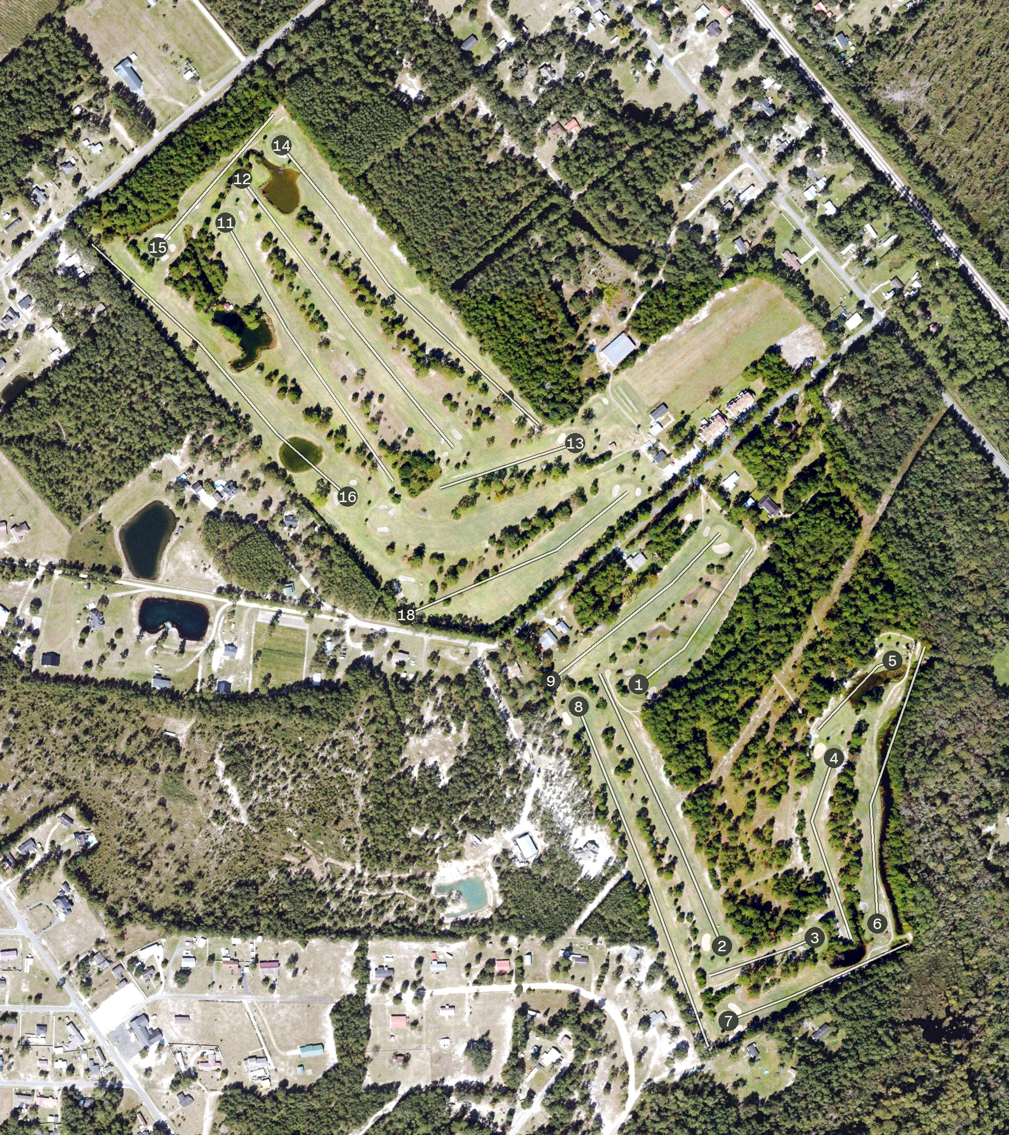 Aerial view of Folkston Golf Club, GA