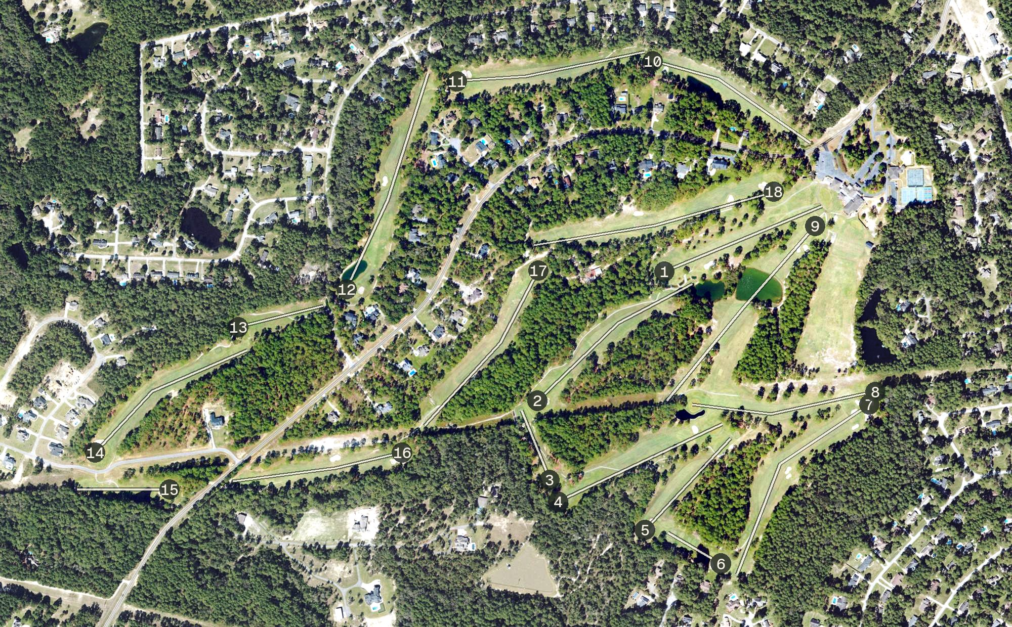 Aerial view of Forest Heights Country Club, GA