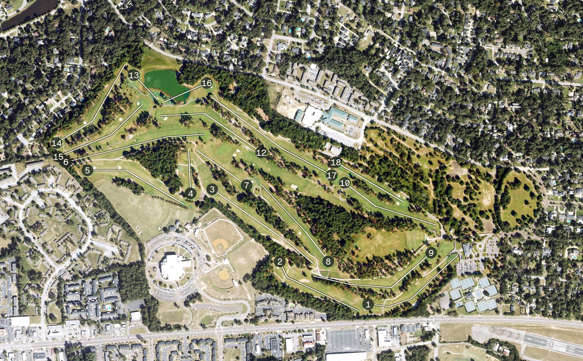 Aerial view of Forest Hills Golf Club, GA