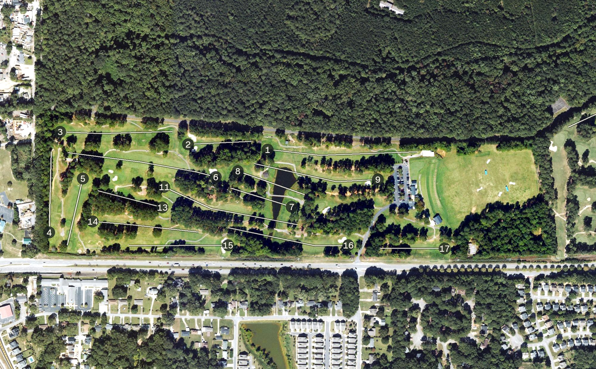 Aerial view of Fox Creek Golf Course, GA