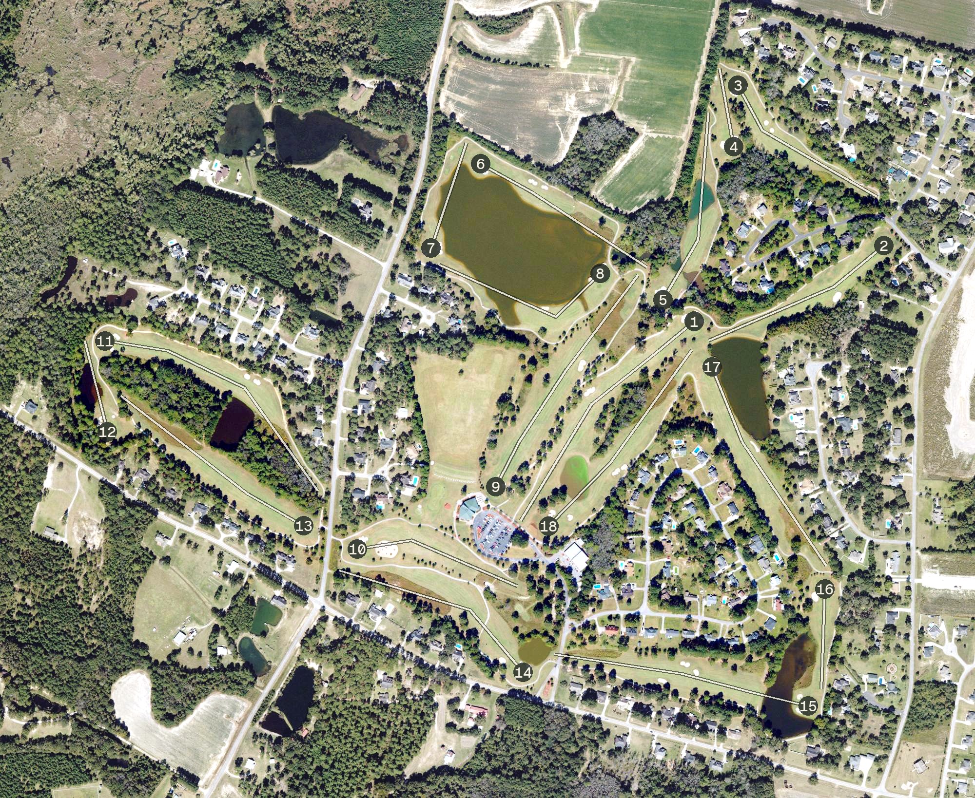 Aerial view of Georgia Southern University Golf Course, GA