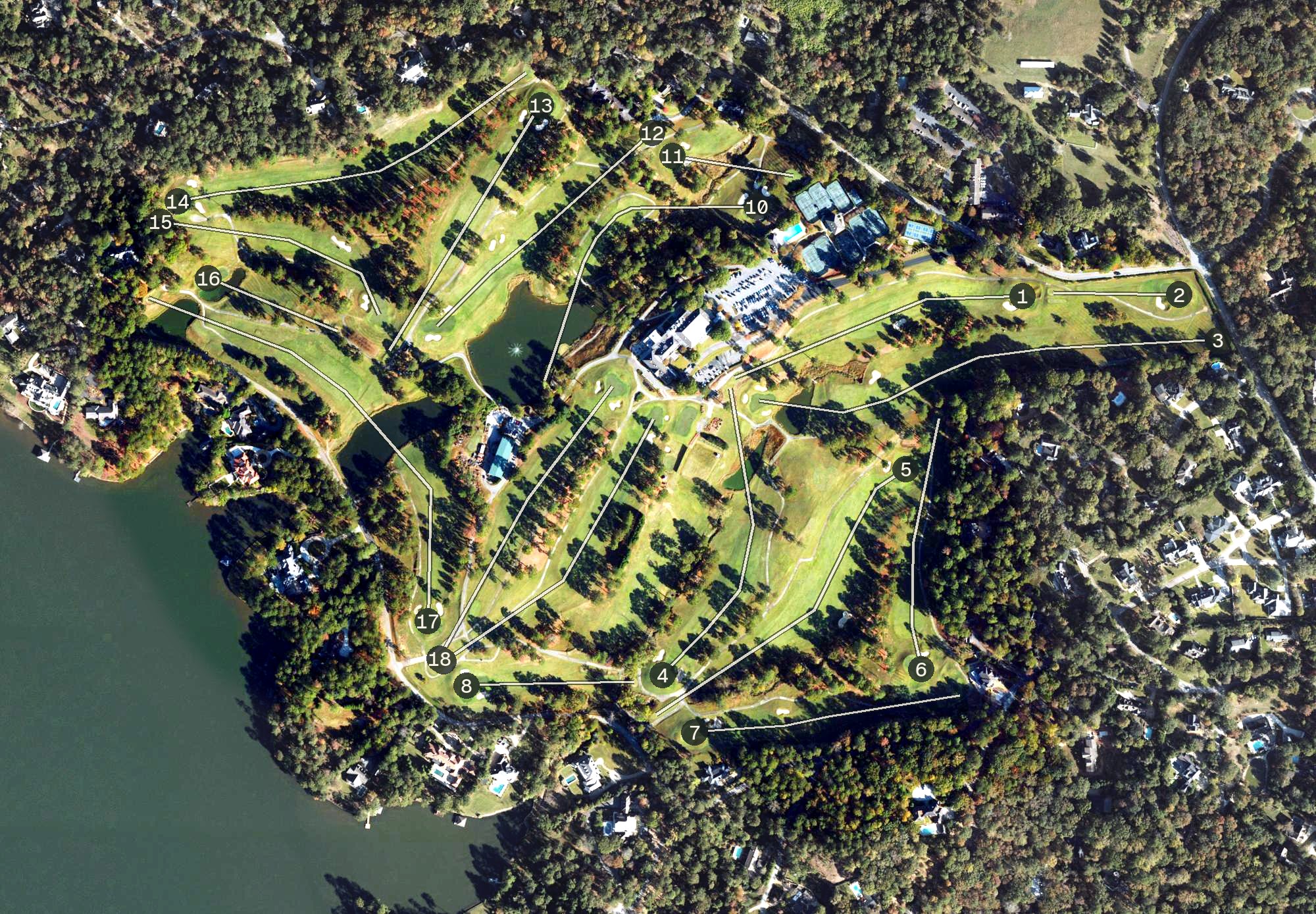 Aerial view of Green Island Hills Golf Course, GA