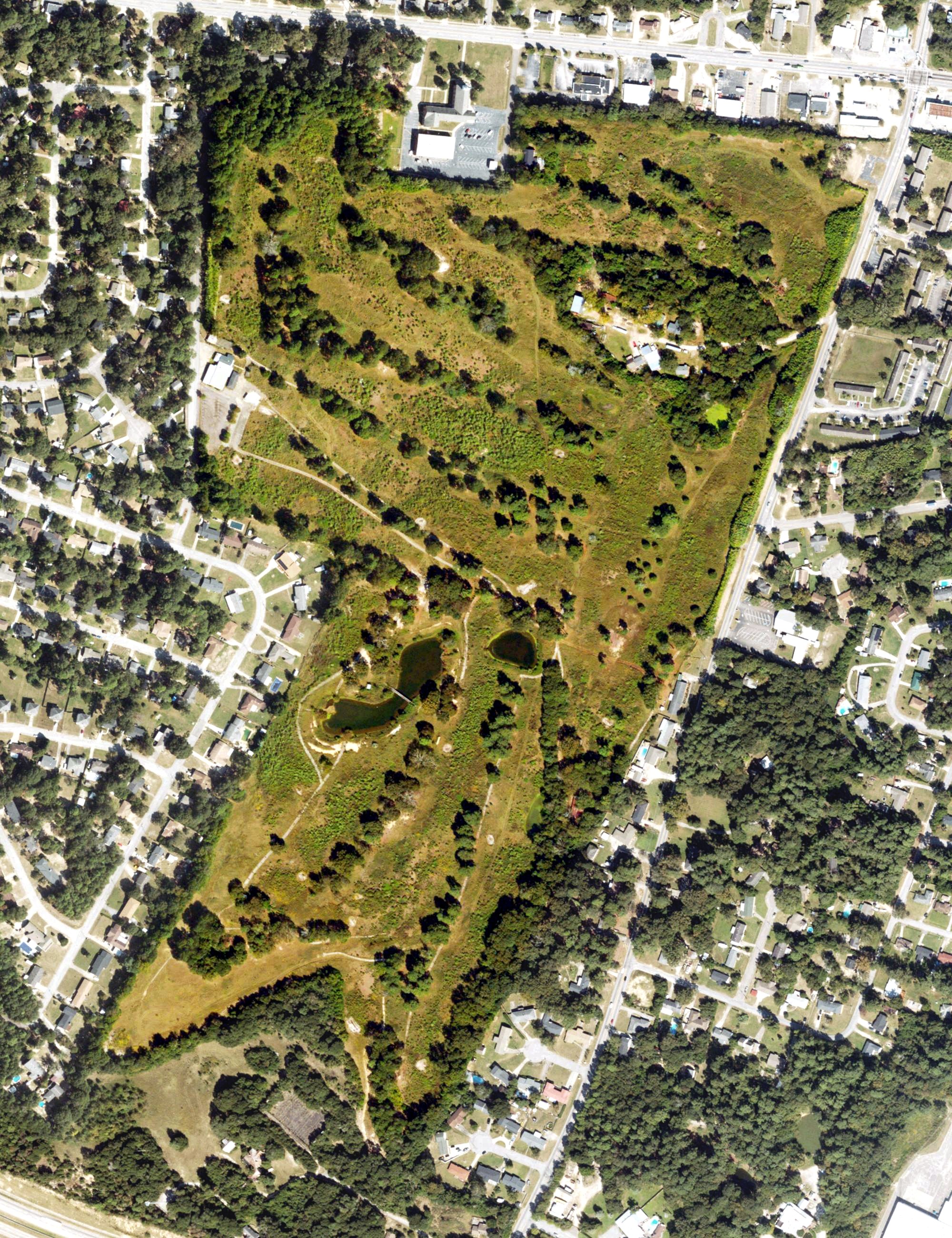 Aerial view of Green Meadows Golf Course, GA