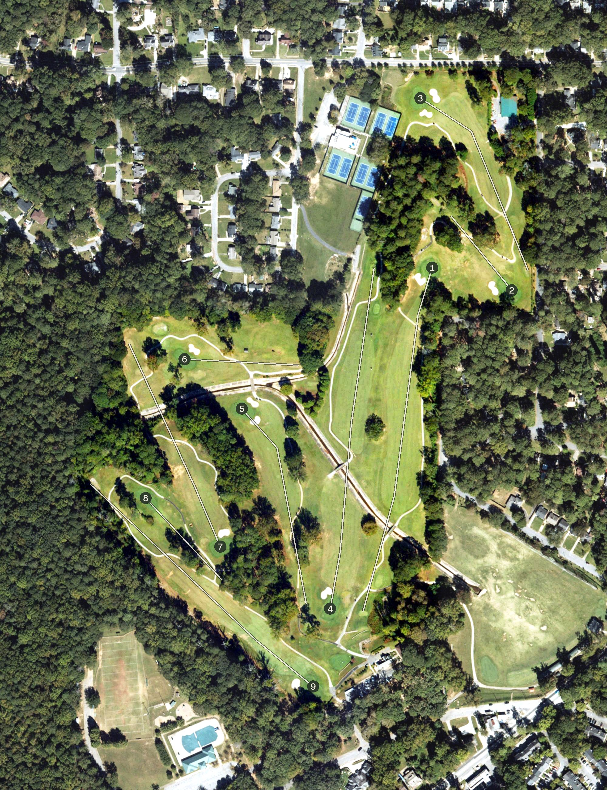 Aerial view of John A. White Golf Course, GA