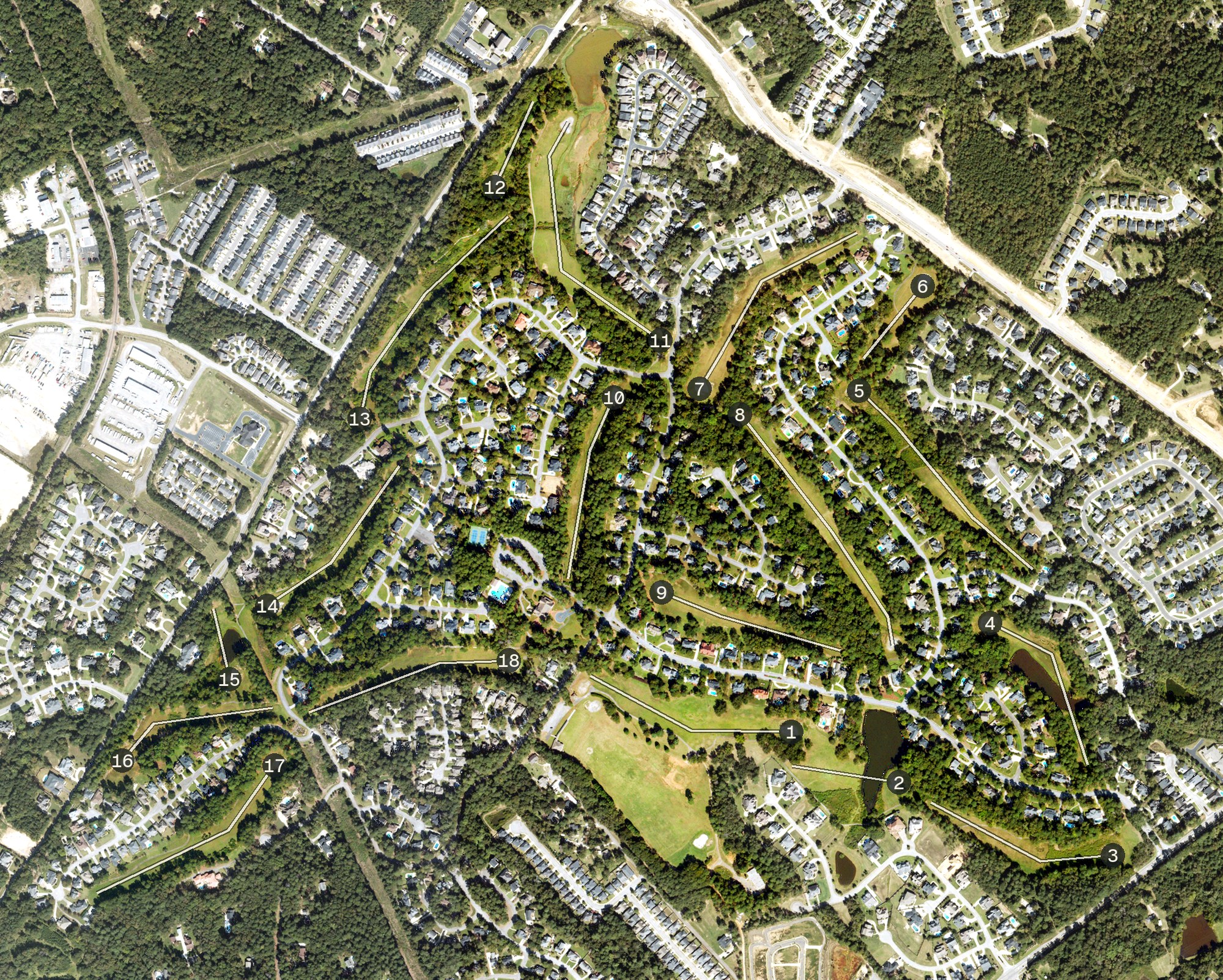 Aerial view of Jones Creek Golf Club, GA