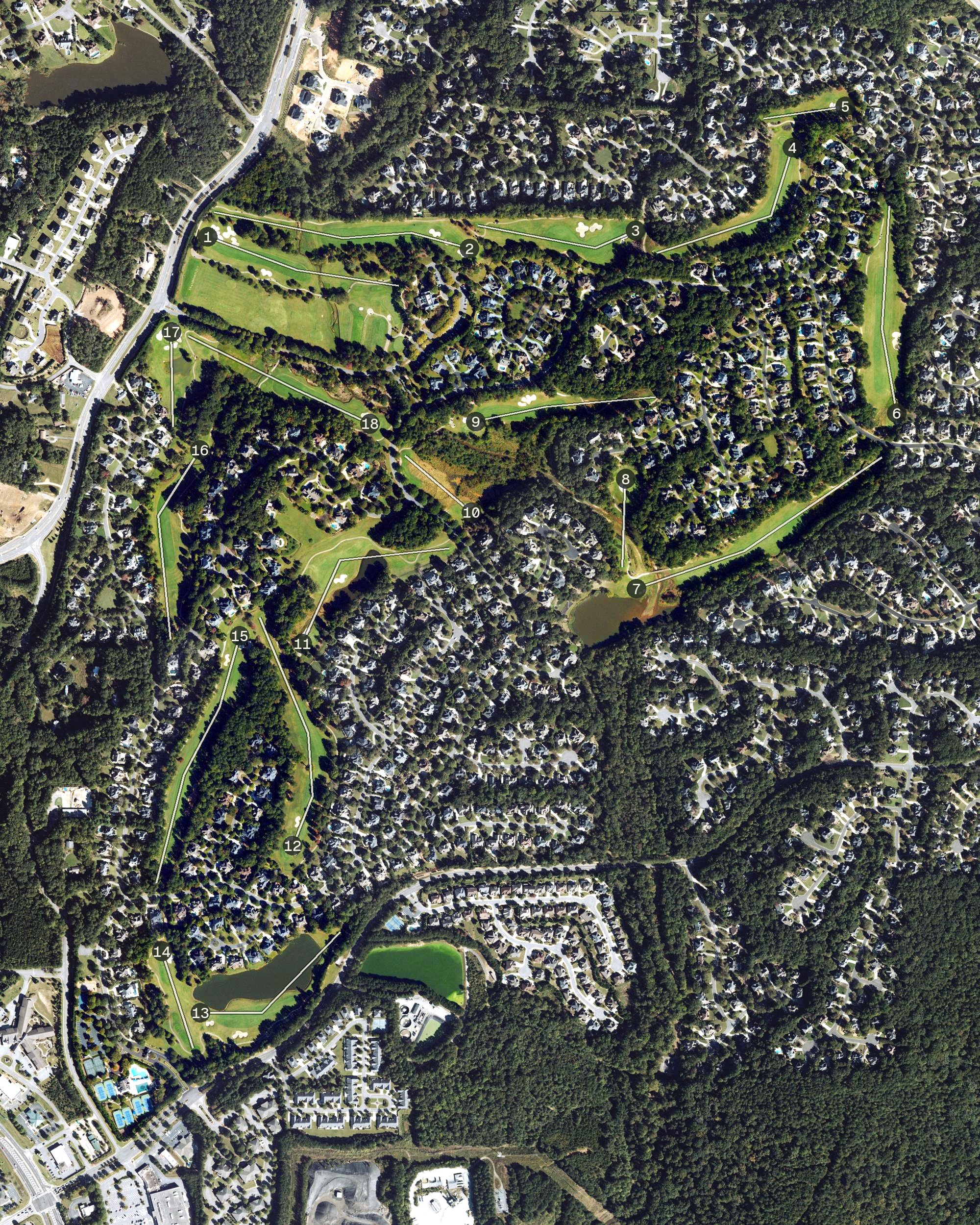 Aerial view of Laurel Springs Golf Club, GA