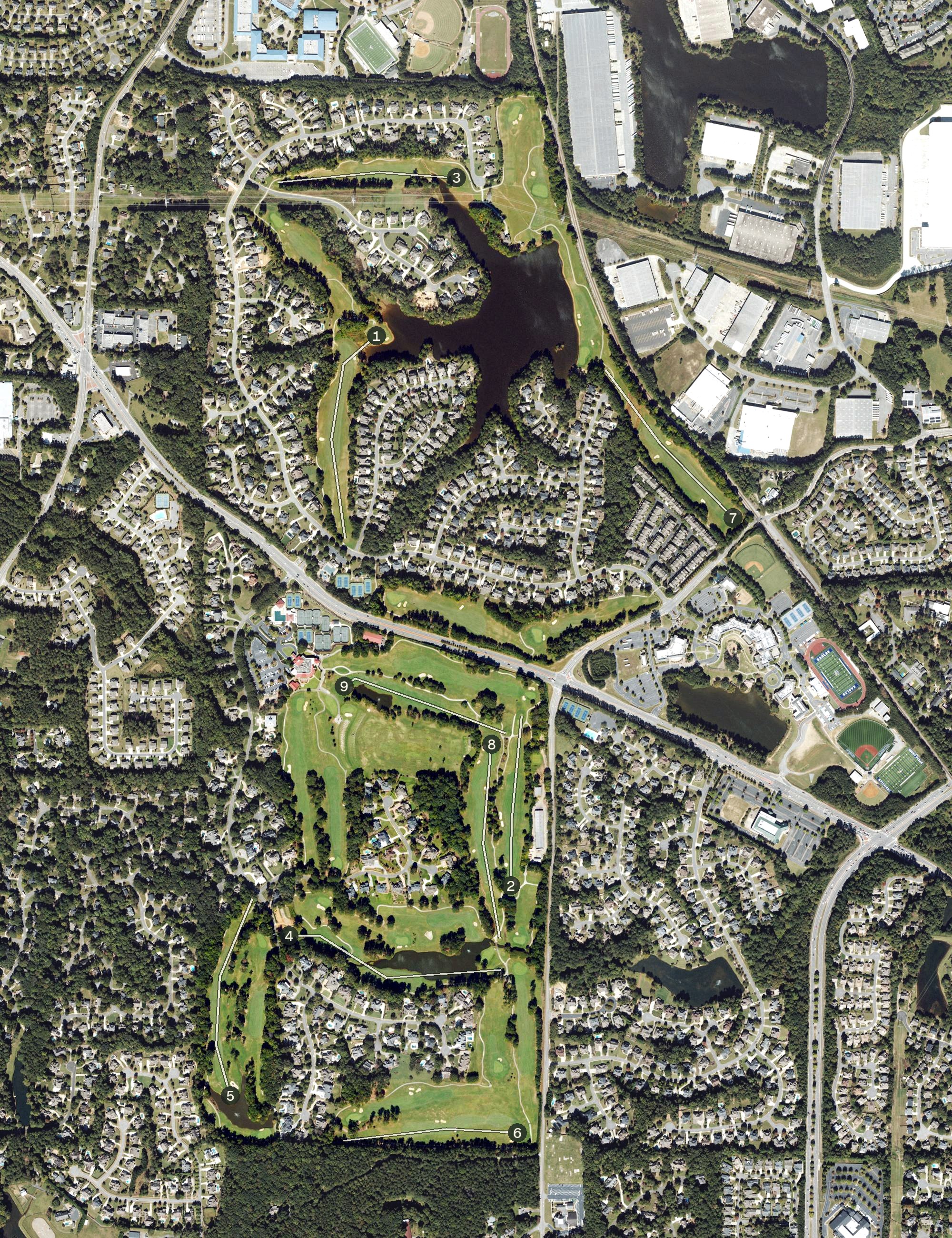 Aerial view of Marietta Country Club, GA