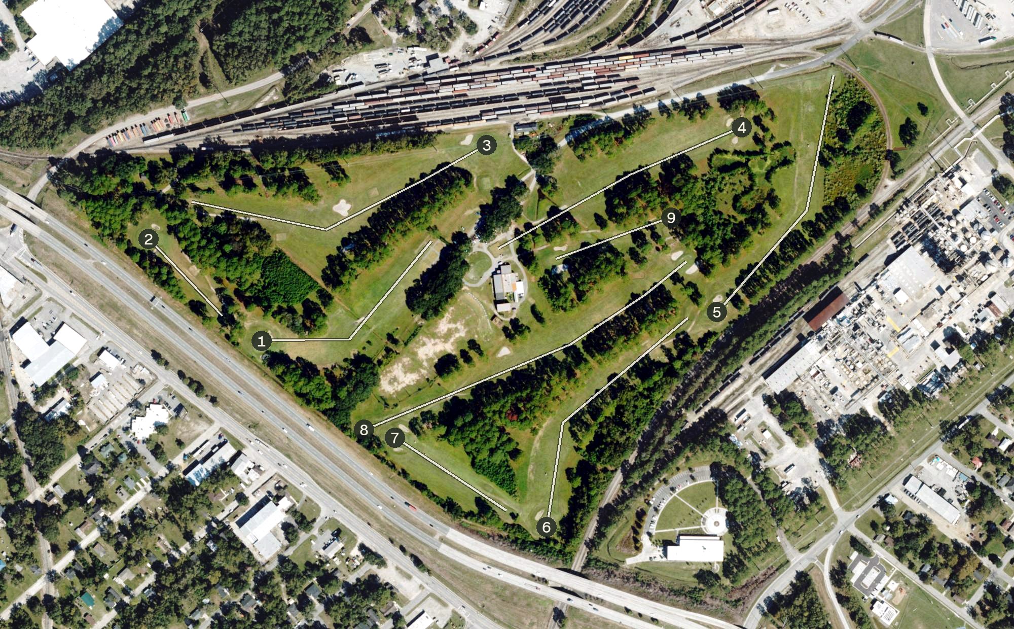 Aerial view of Mary Calder Golf Club, GA