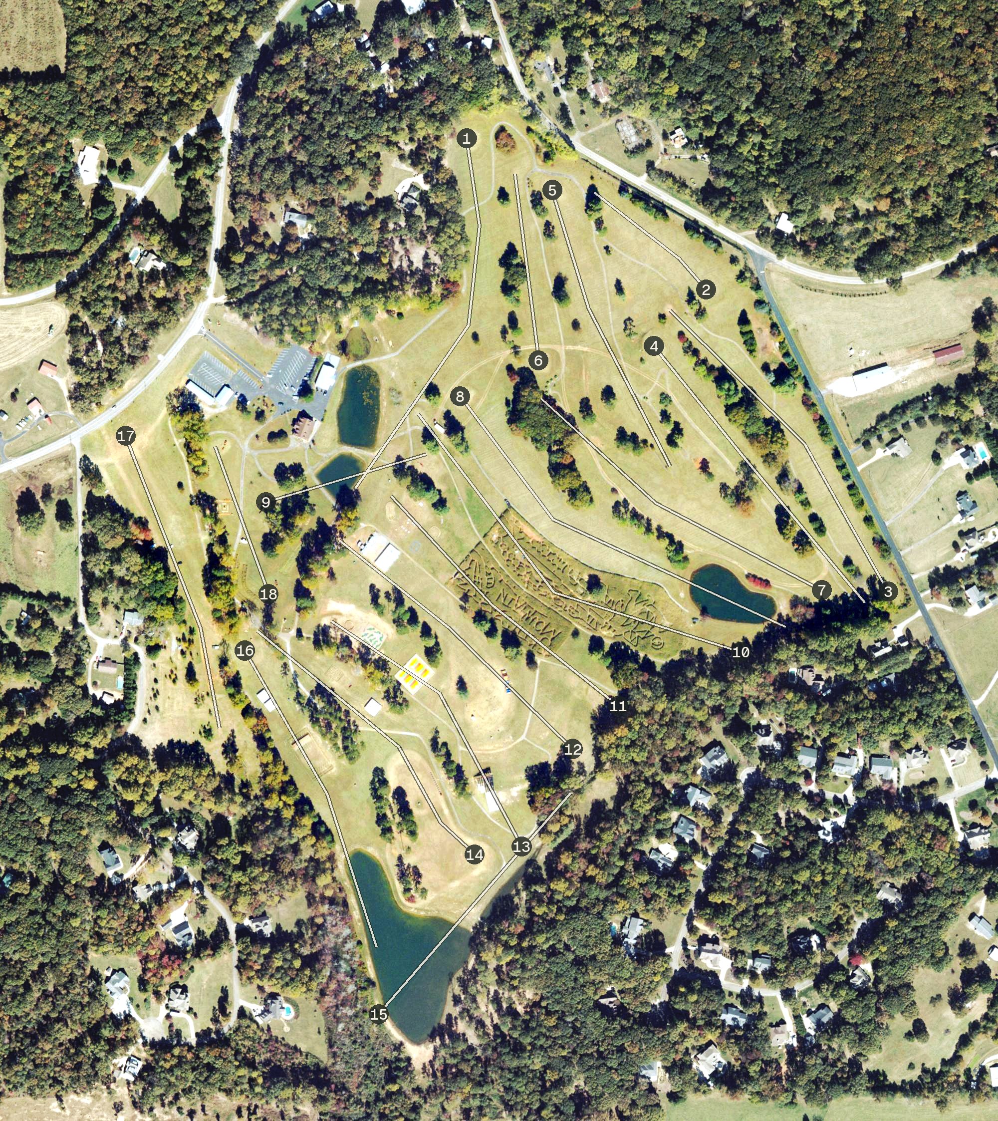 Aerial view of Mossy Creek Golf Course, GA