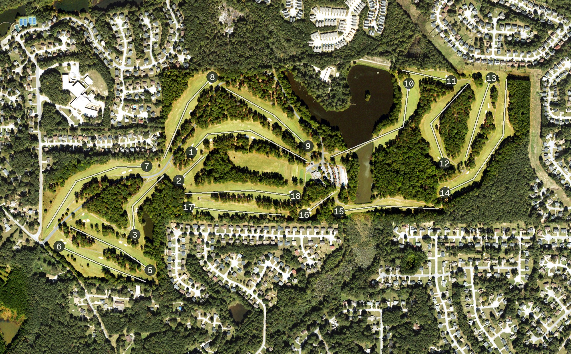 Aerial view of Mystery Valley Golf Club, GA