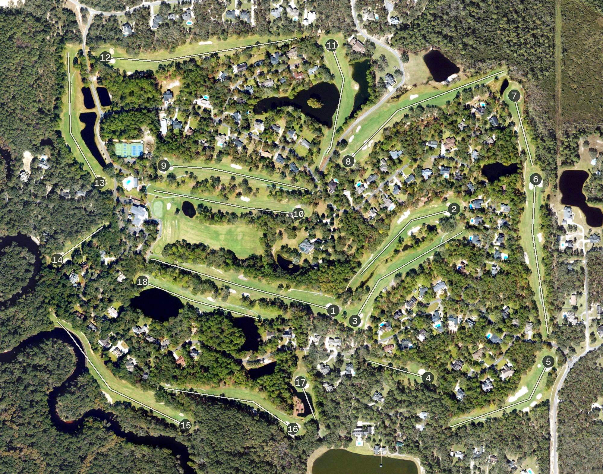 Aerial view of Okefenokee Golf and Country Club, GA