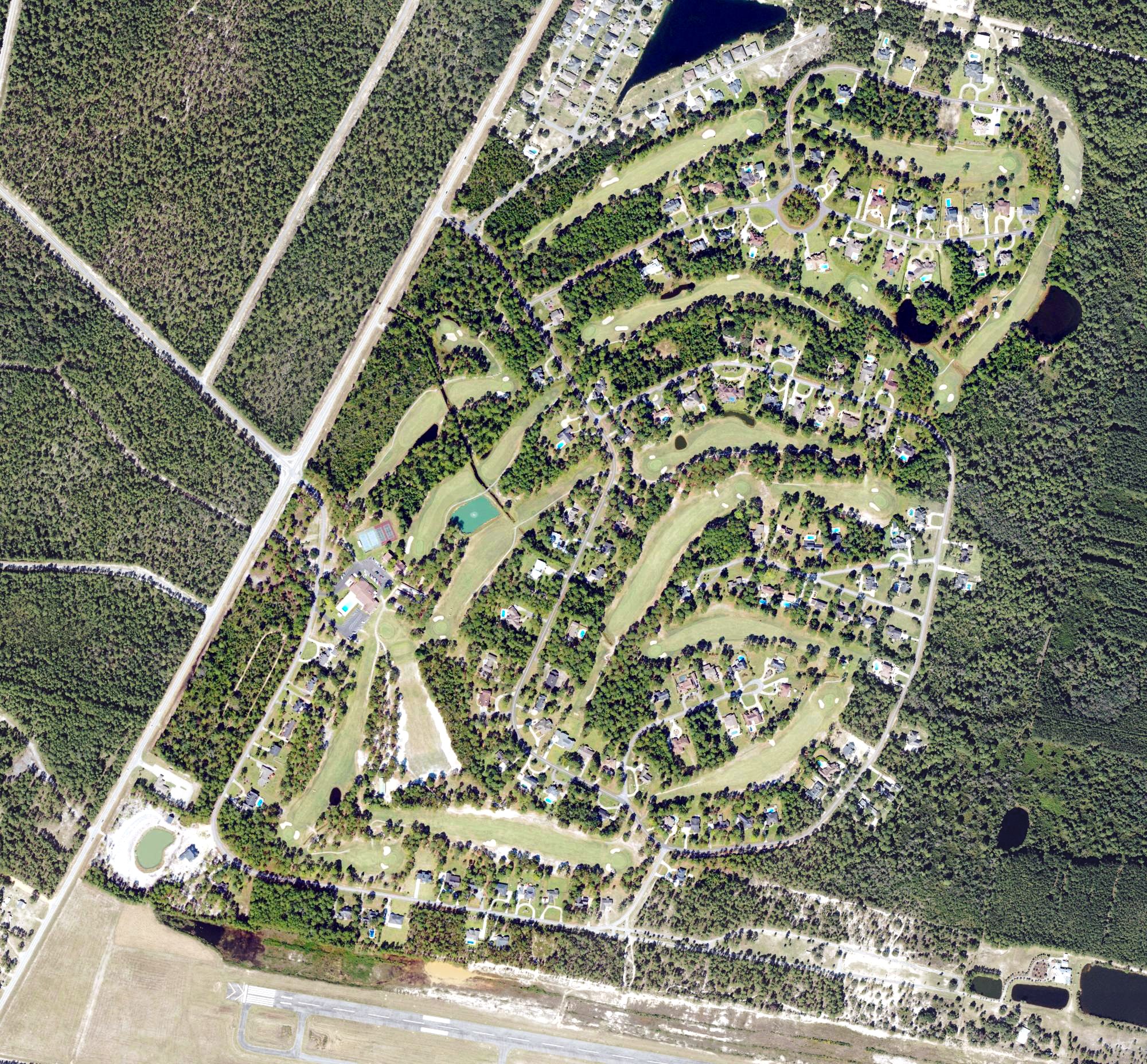 Aerial view of Pine Forest Country Club, GA