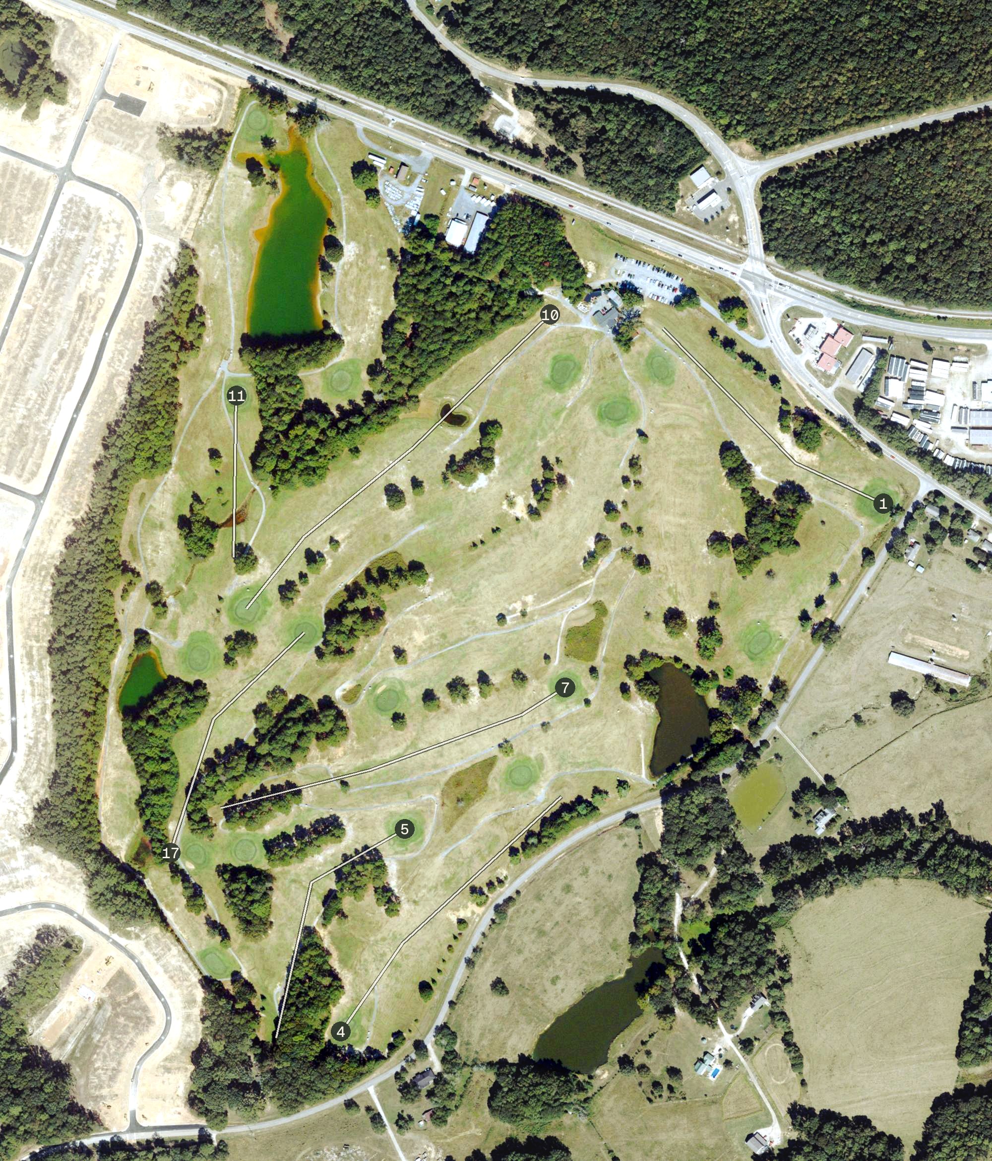 Aerial view of Pine Hills Golf Club, GA