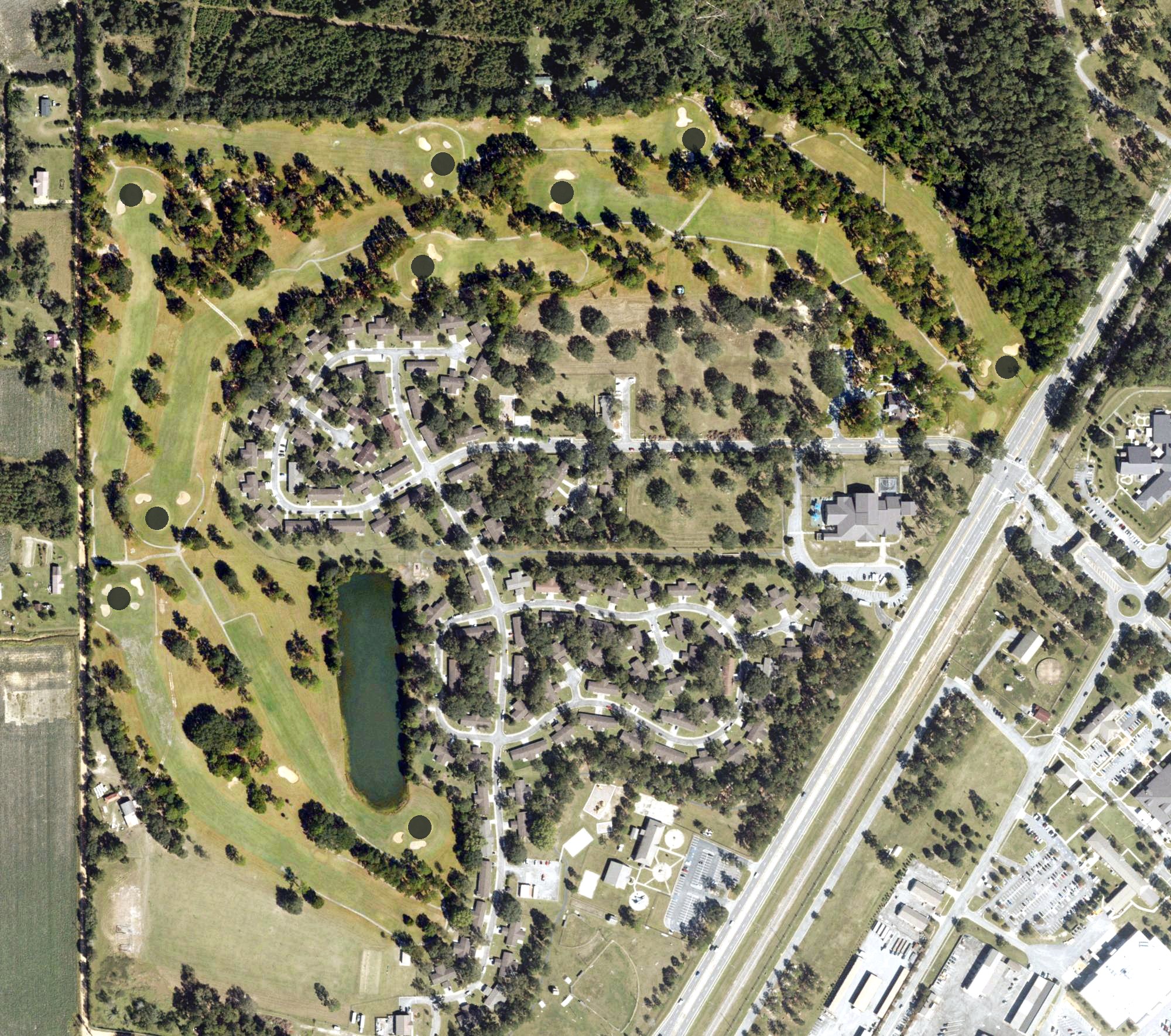 Aerial view of Quiet Pines Golf Course, GA