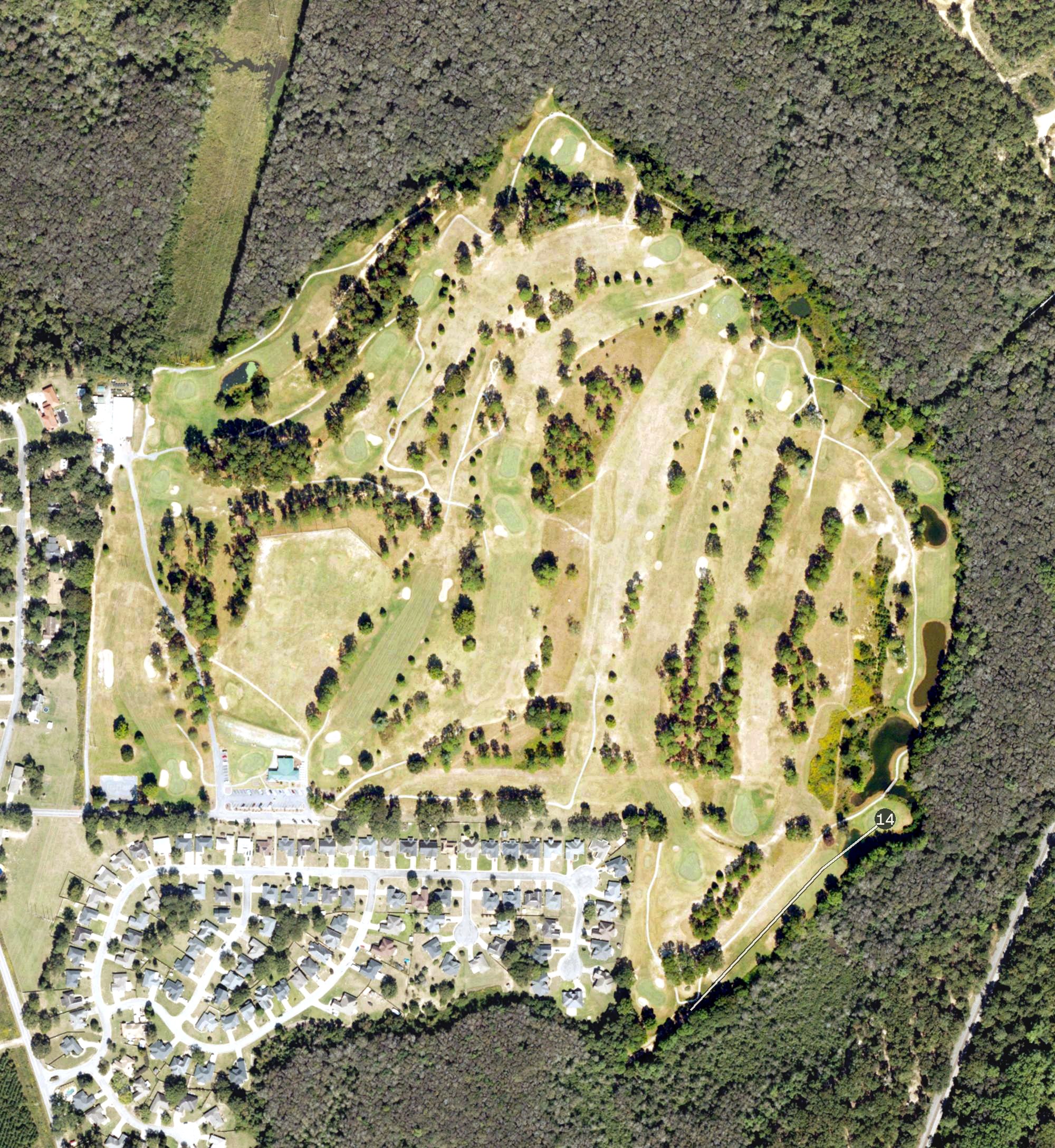 Aerial view of Sandy Run Golf Club, GA