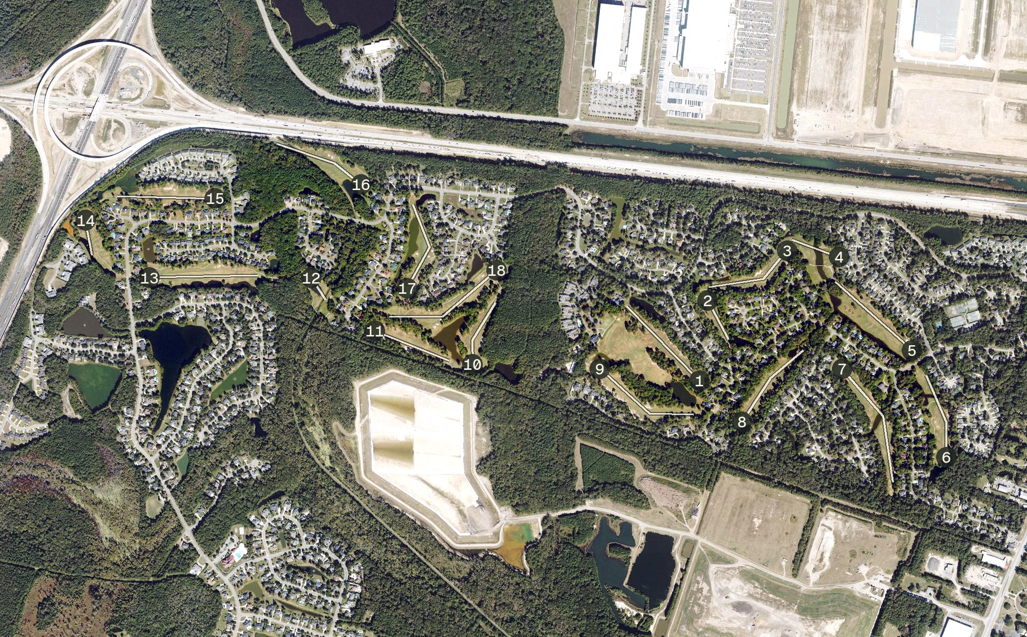 Aerial view of Southbridge Golf Club, GA
