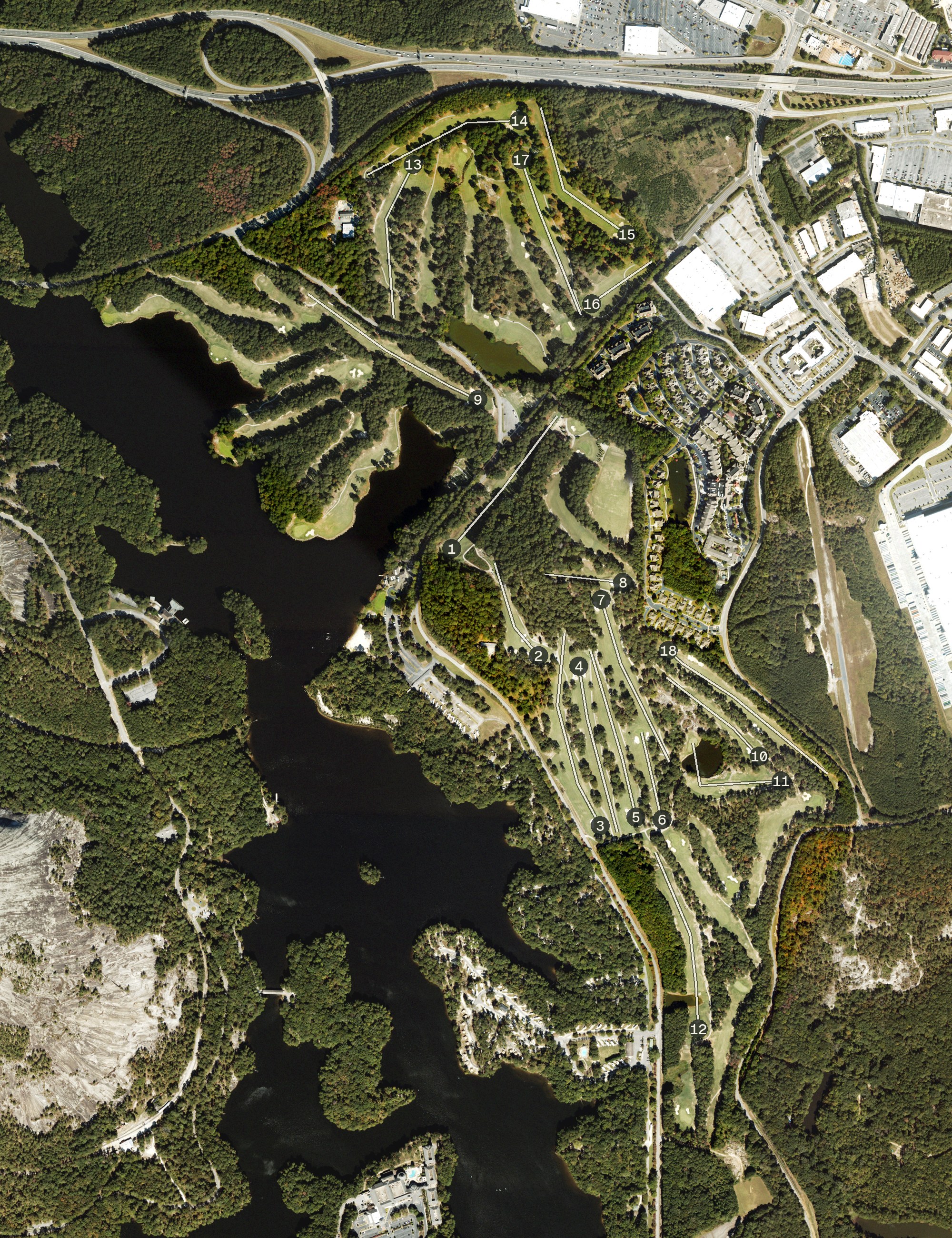 Aerial view of Stone Mountain Golf Club, GA