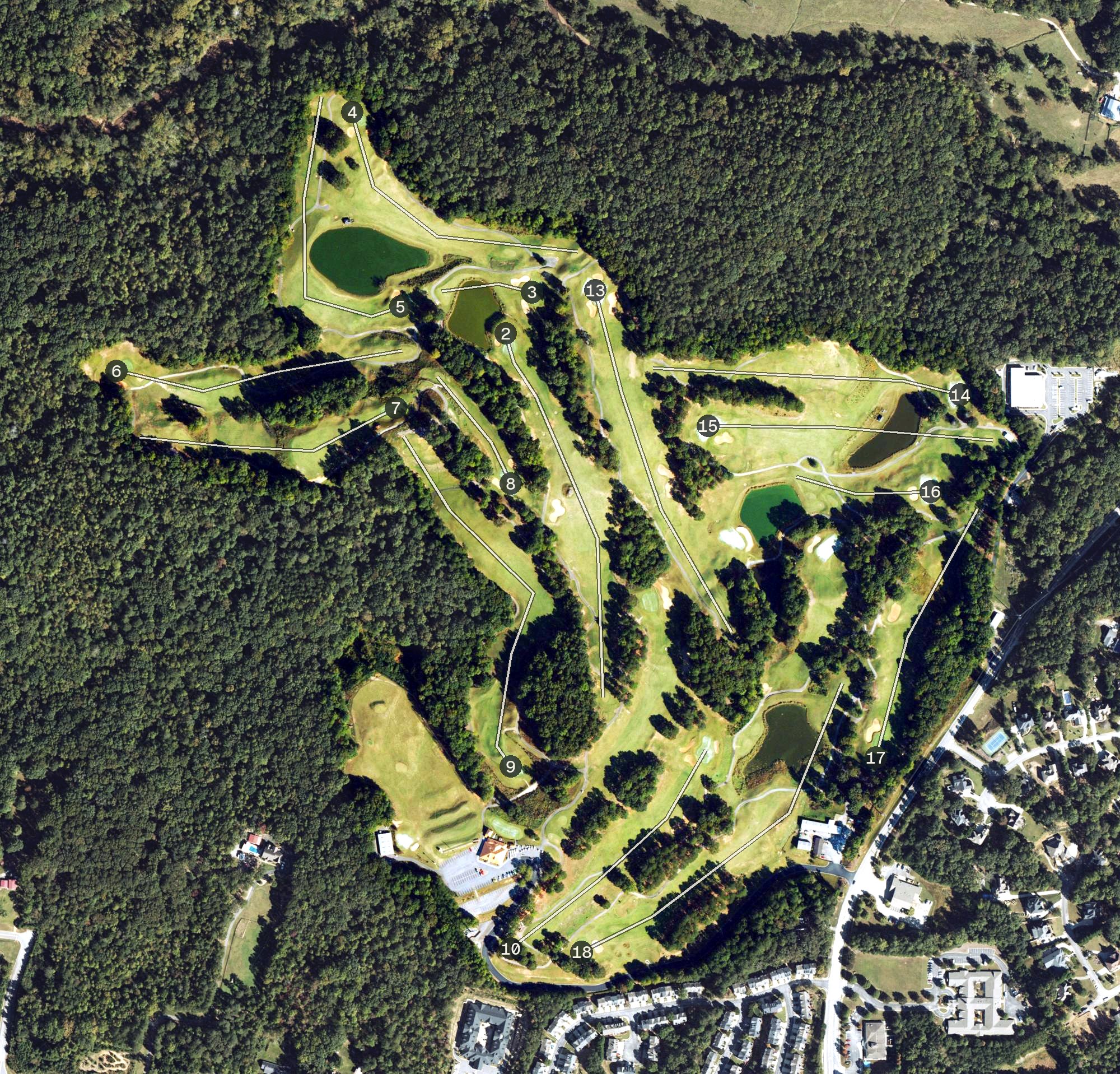 Aerial view of Sugar Hill Golf Club, GA