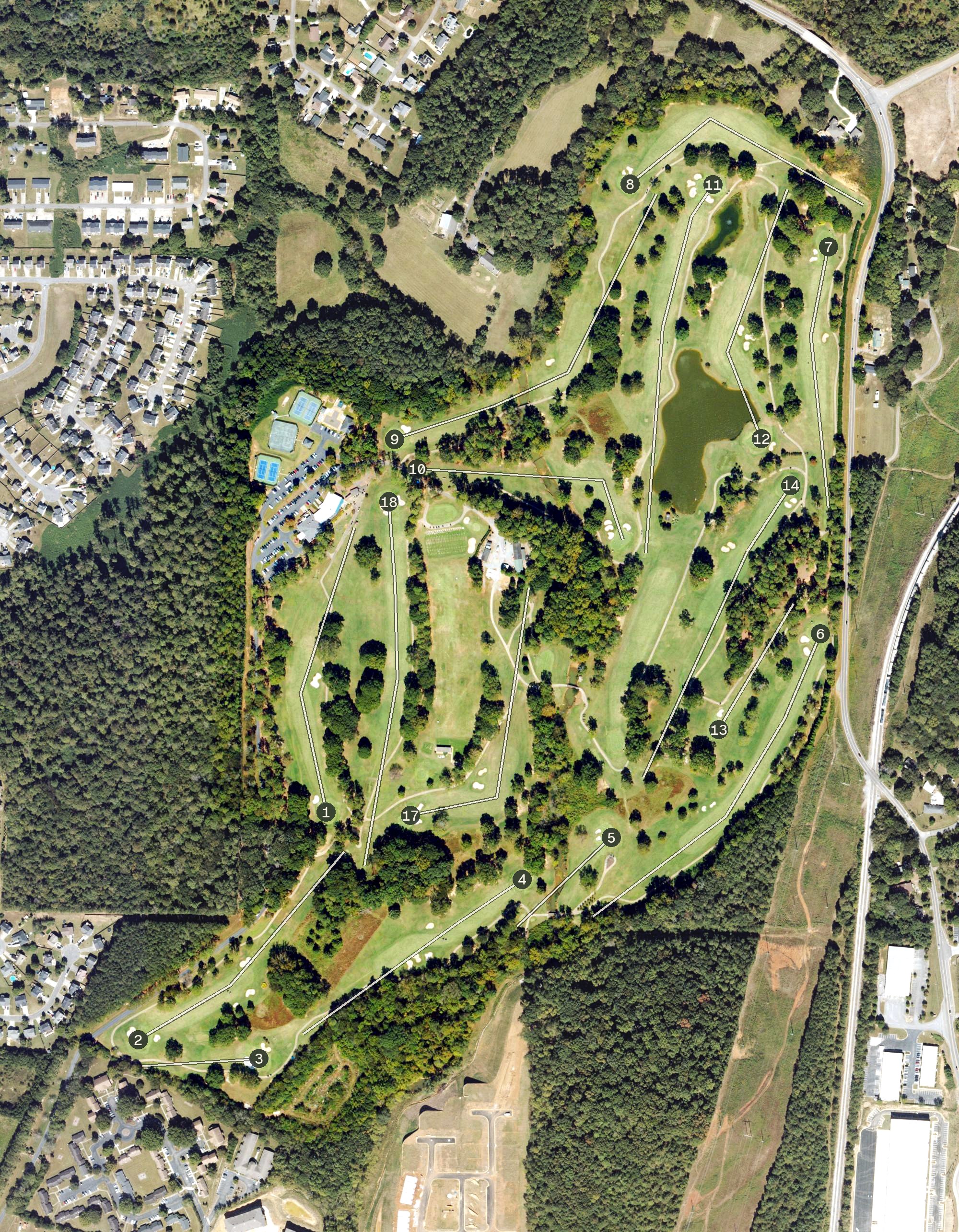 Aerial view of The Cartersville Country Club, GA