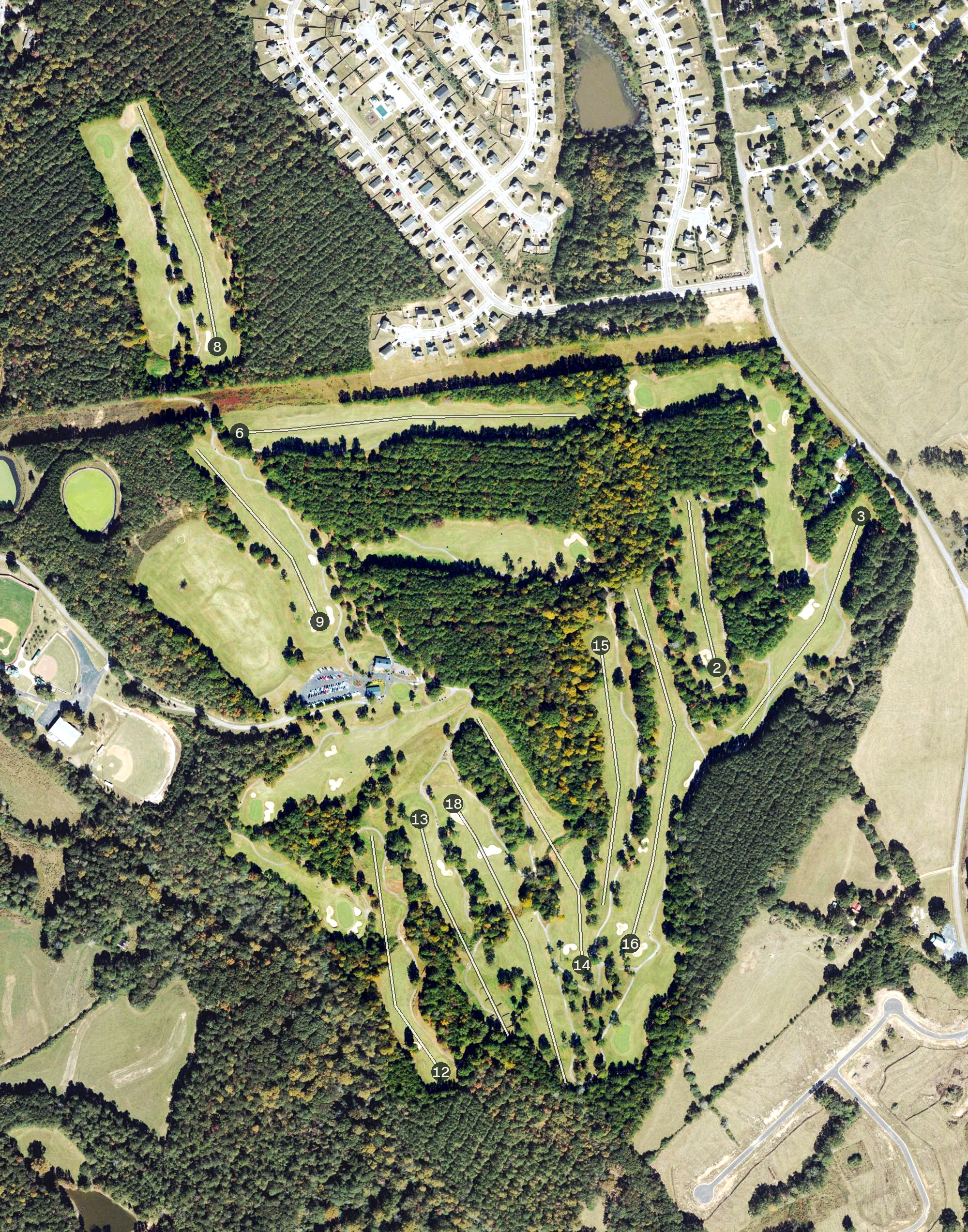 Aerial view of The Chimneys Golf Course, GA