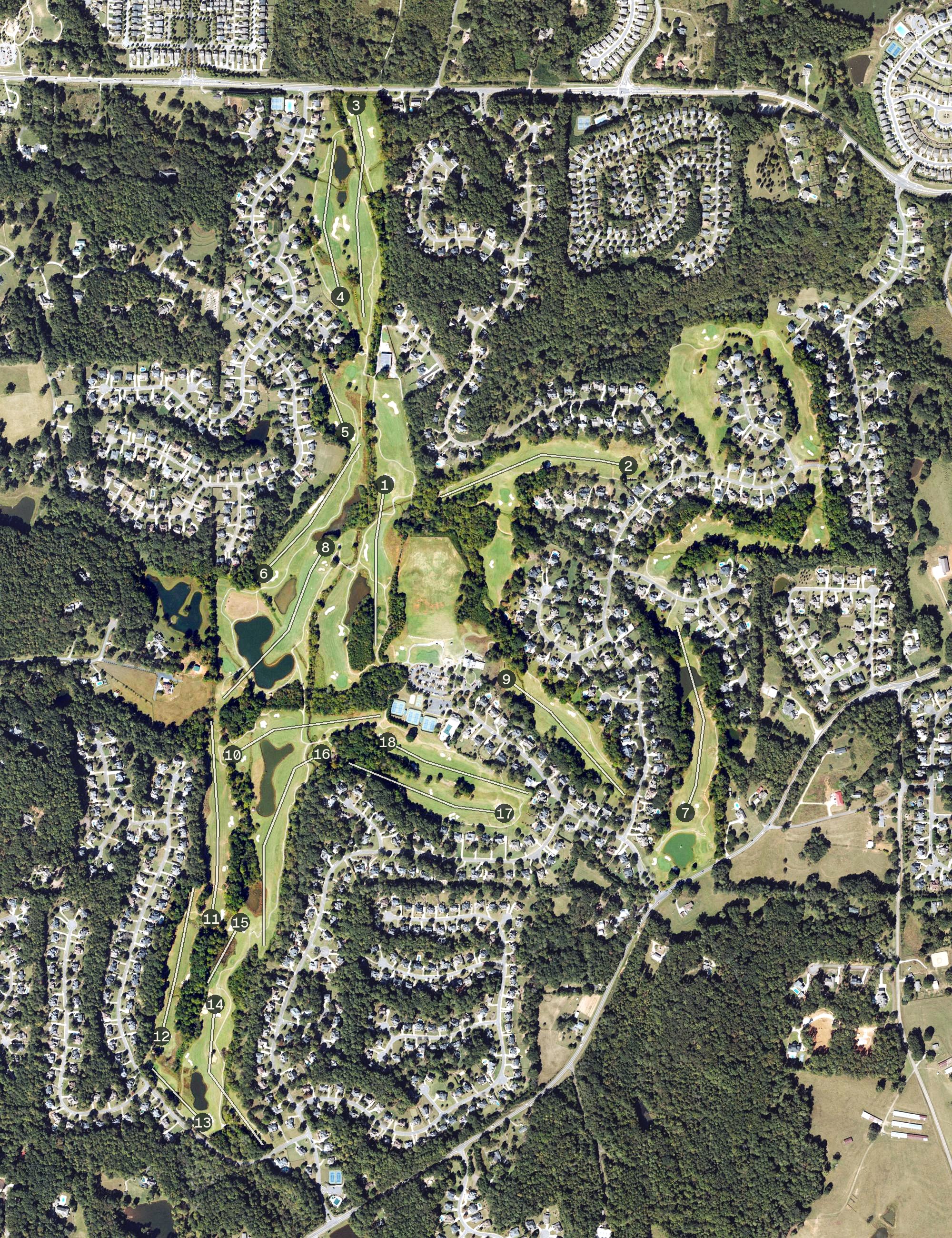 Aerial view of The Golf Club at Bradshaw Farm, GA