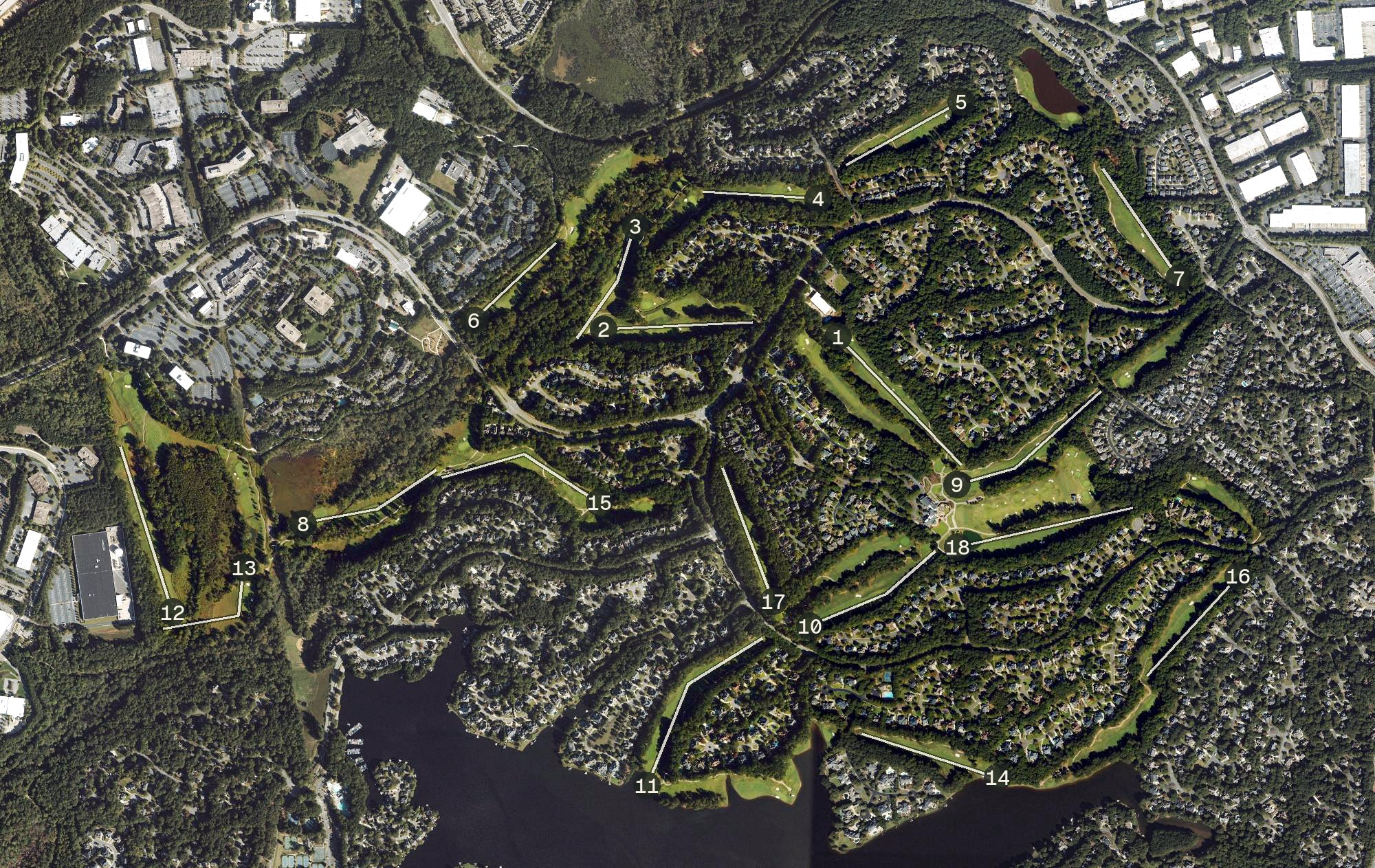 Aerial view of The Golf Club of Georgia, GA