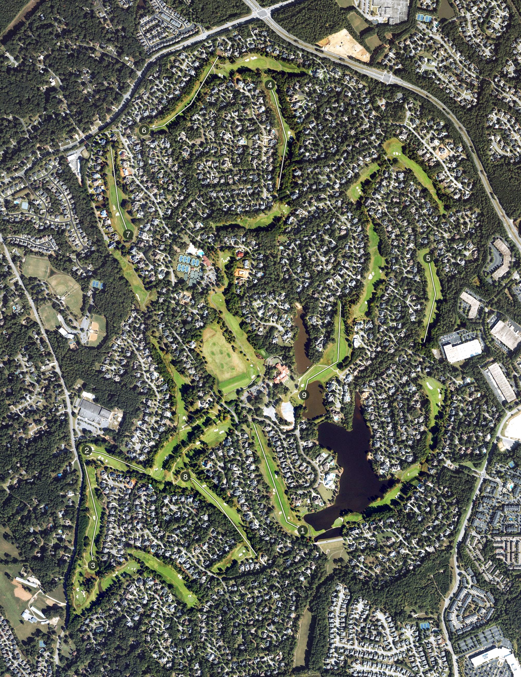 Aerial view of TPC Sugarloaf, GA