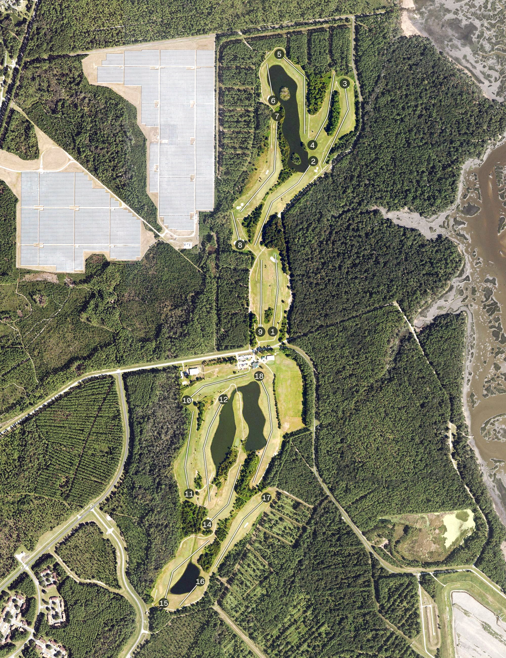 Aerial view of Trident Lakes Golf Course, GA