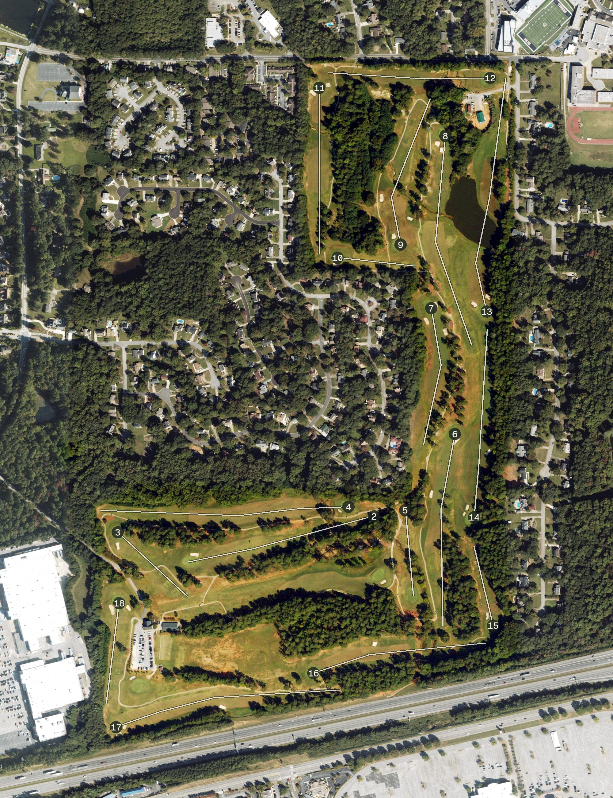 Aerial view of West Pines Golf Club, GA