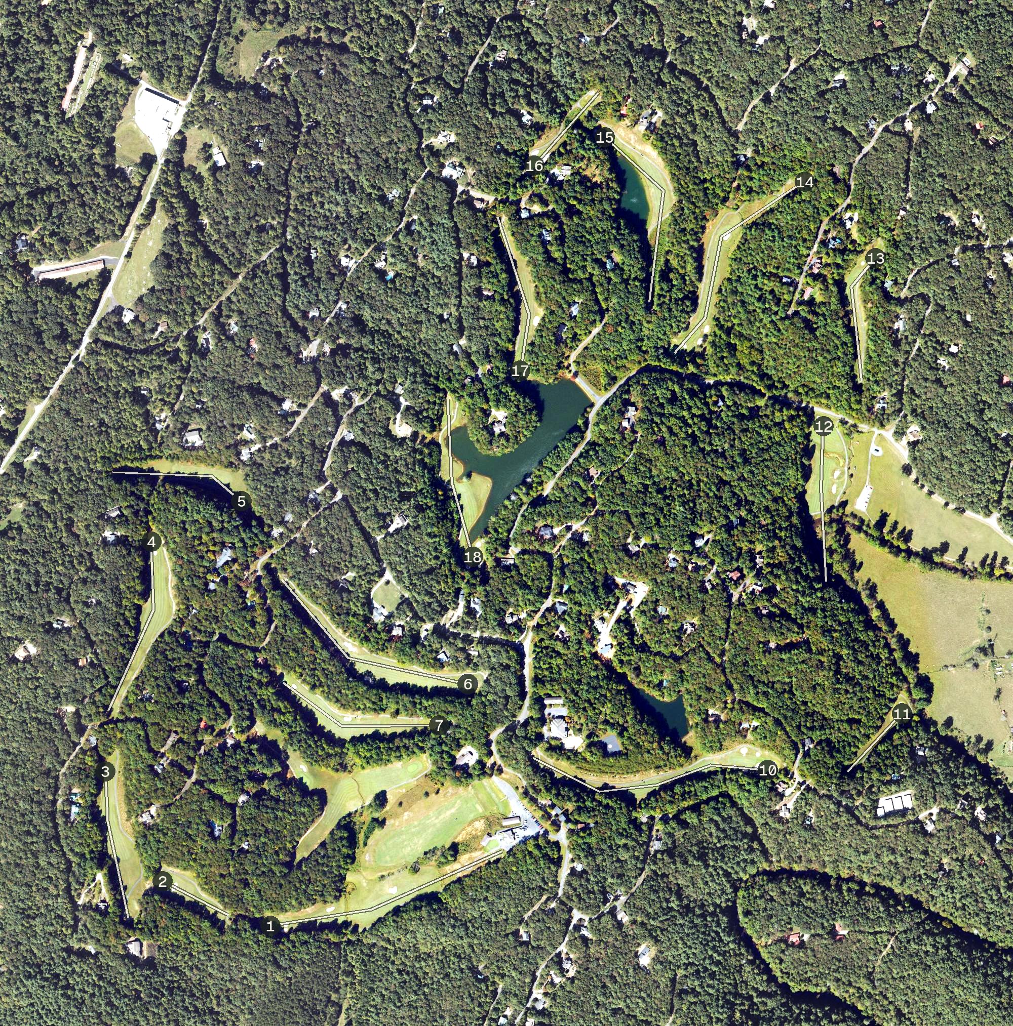 Aerial view of Whitepath Golf Course, GA