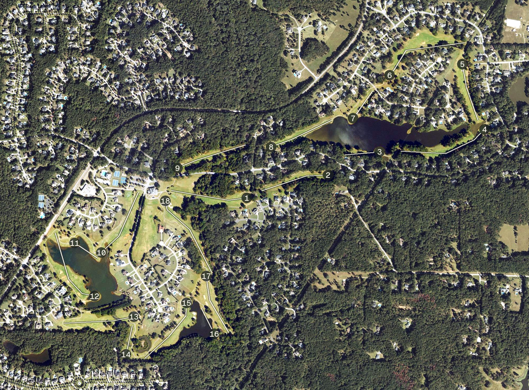 Aerial view of Whitewater Creek Country Club, GA