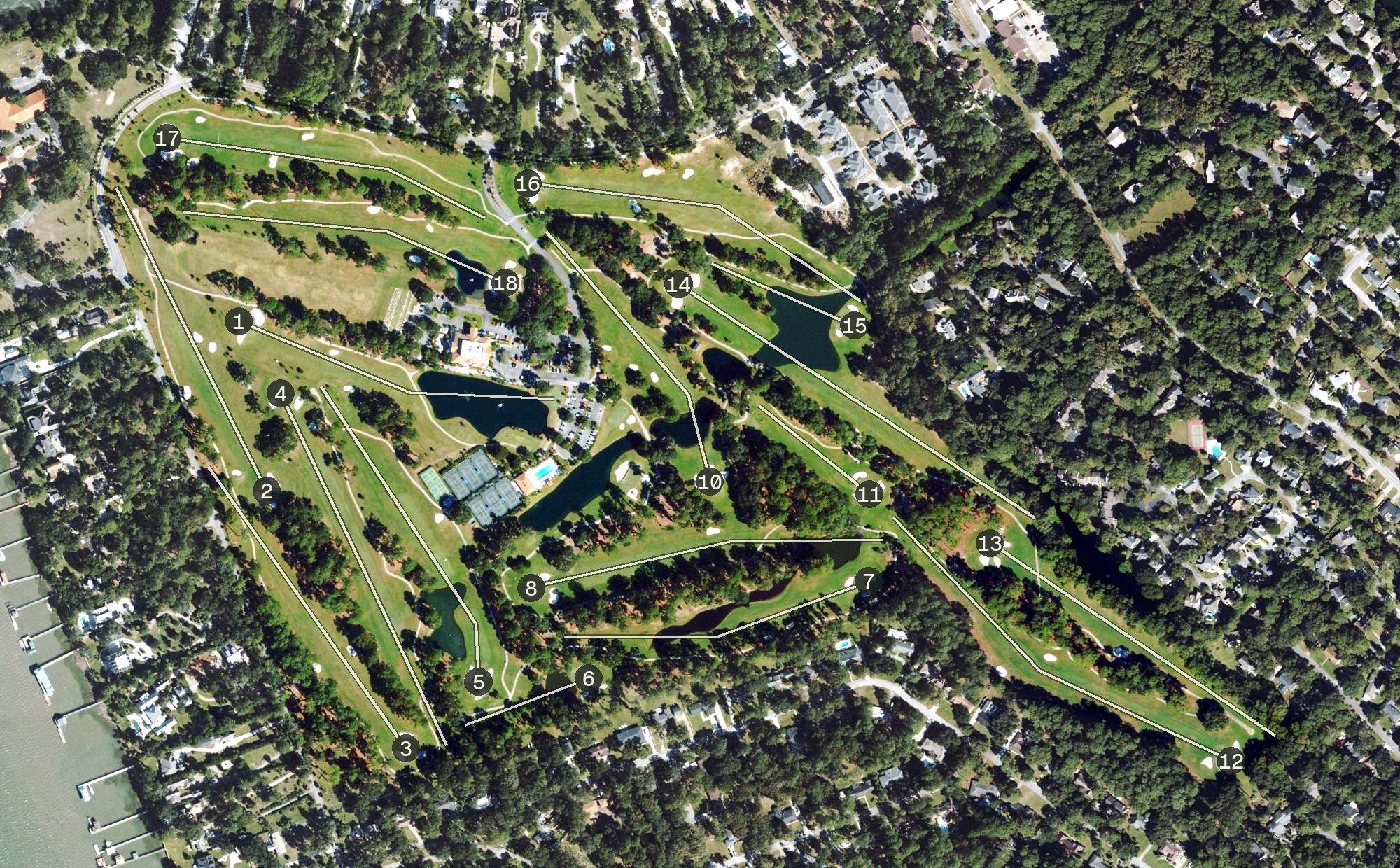 Aerial view of WIlmington Island Golf Club, GA