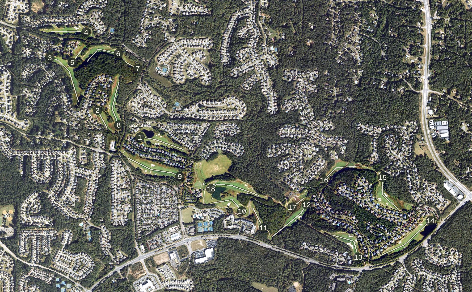 Aerial view of Windermere Golf Club, GA