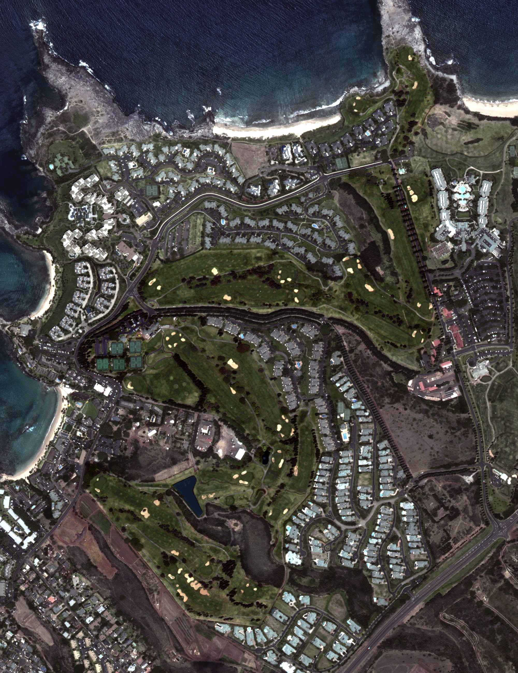 Aerial view of Bay Golf Course, HI