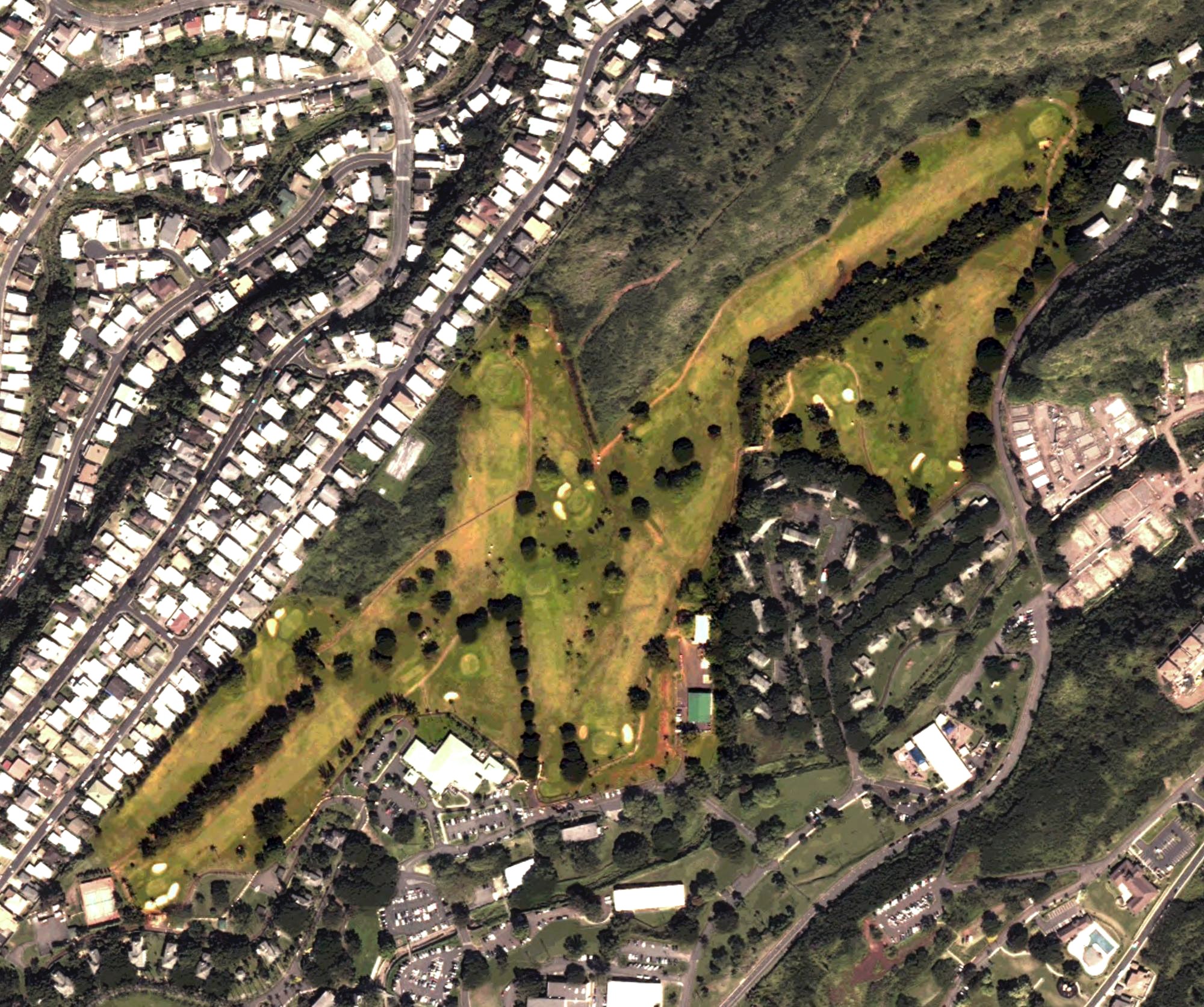 Aerial view of Fort Shafter Golf Course, HI