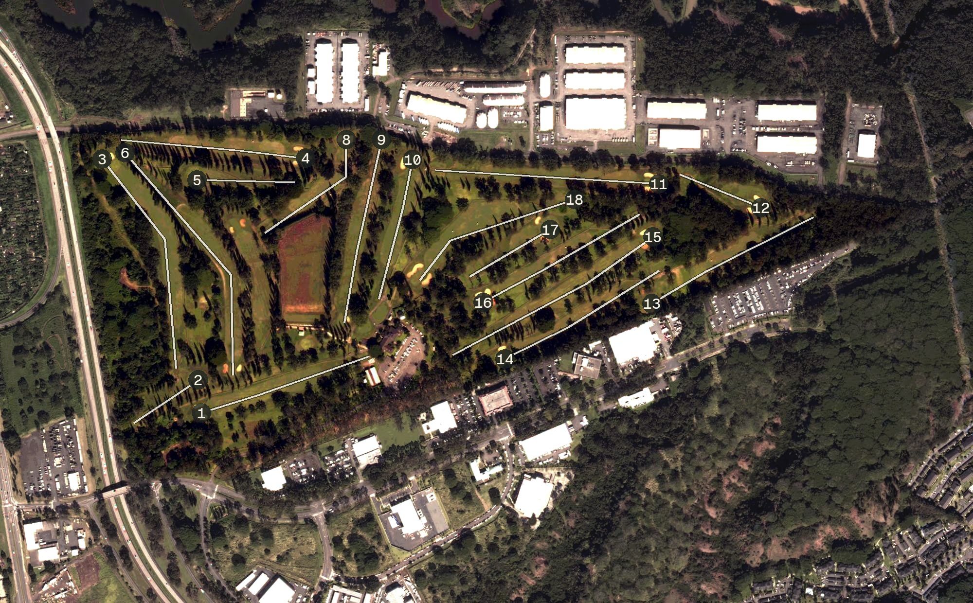 Aerial view of Leilehua Golf Course, HI