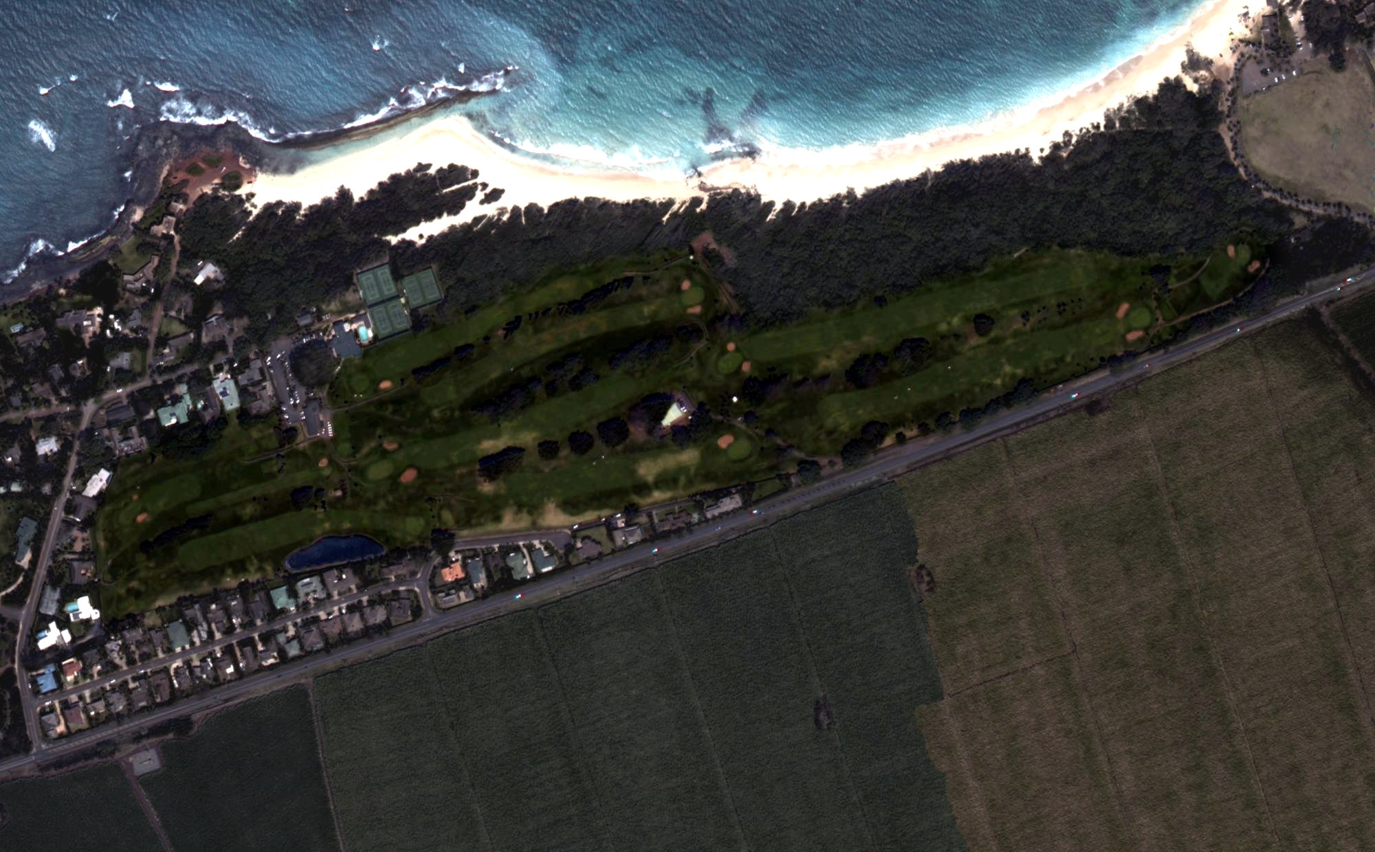 Aerial view of Maui Country Club Golf Course, HI